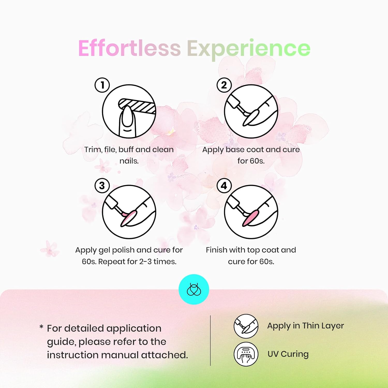 beetles Summer Gel Polish Nail Set 36 Colors Floral Rhapsody Collection Pastel Bright Girly Sparkle Glitter Polish with 3Pcs Base Matte & Glossy Top Soak off Uv Lamp All Seasons Gifts for Her - Image 8