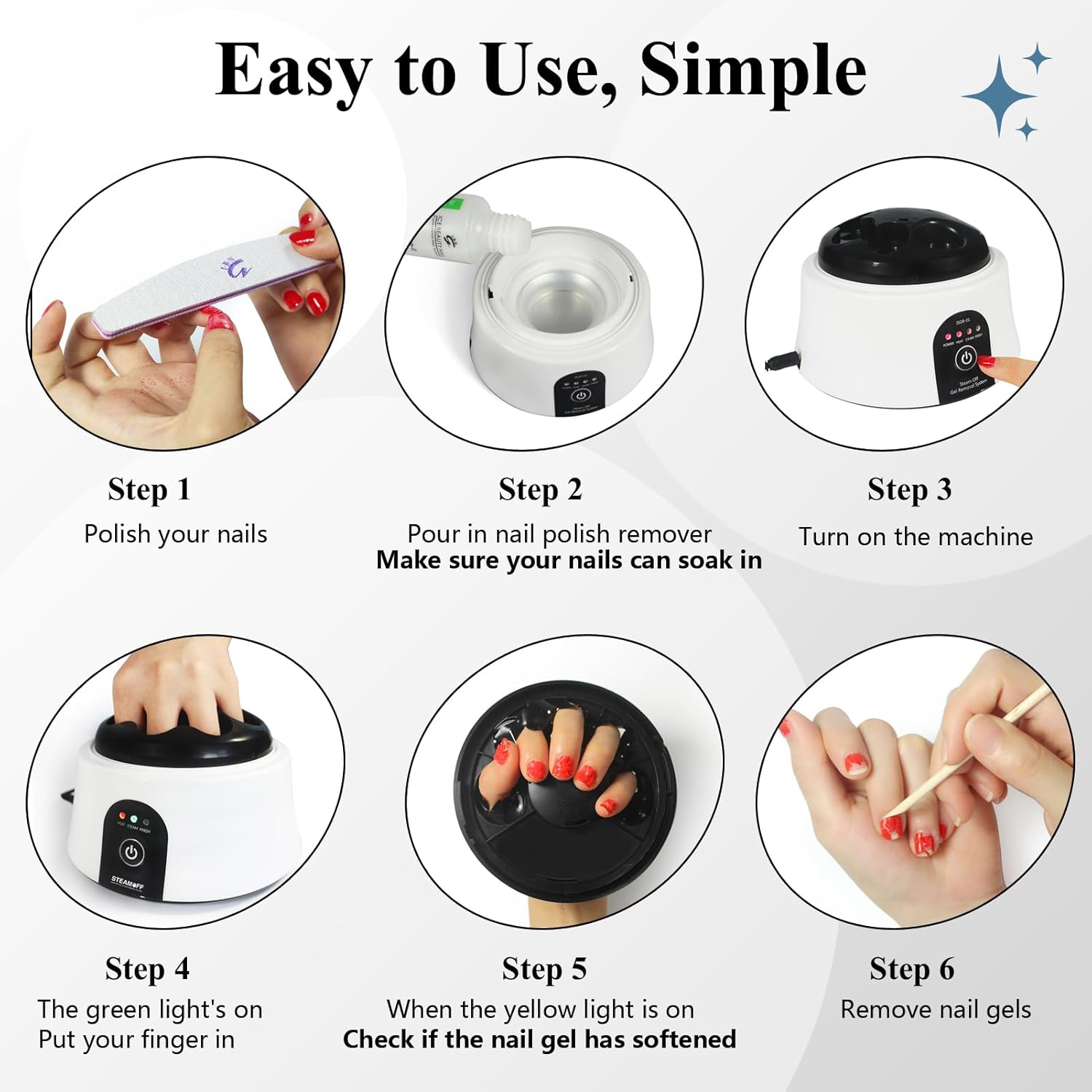 Electric Nail Soaking Bowl, Soak off Bowl for Gel Nail Polish, Acrylic Nails, Dip Powder Removal, Black - Image 7