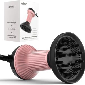 Diffuser Hair Dryer for Curly Hair: Professional 2 in 1 Diffuser & Hair Dryers with Ionic & Ceramic Technology for Wavy Hair Enhances Curls and Waves While Reducing Frizz, Gifts for Women
