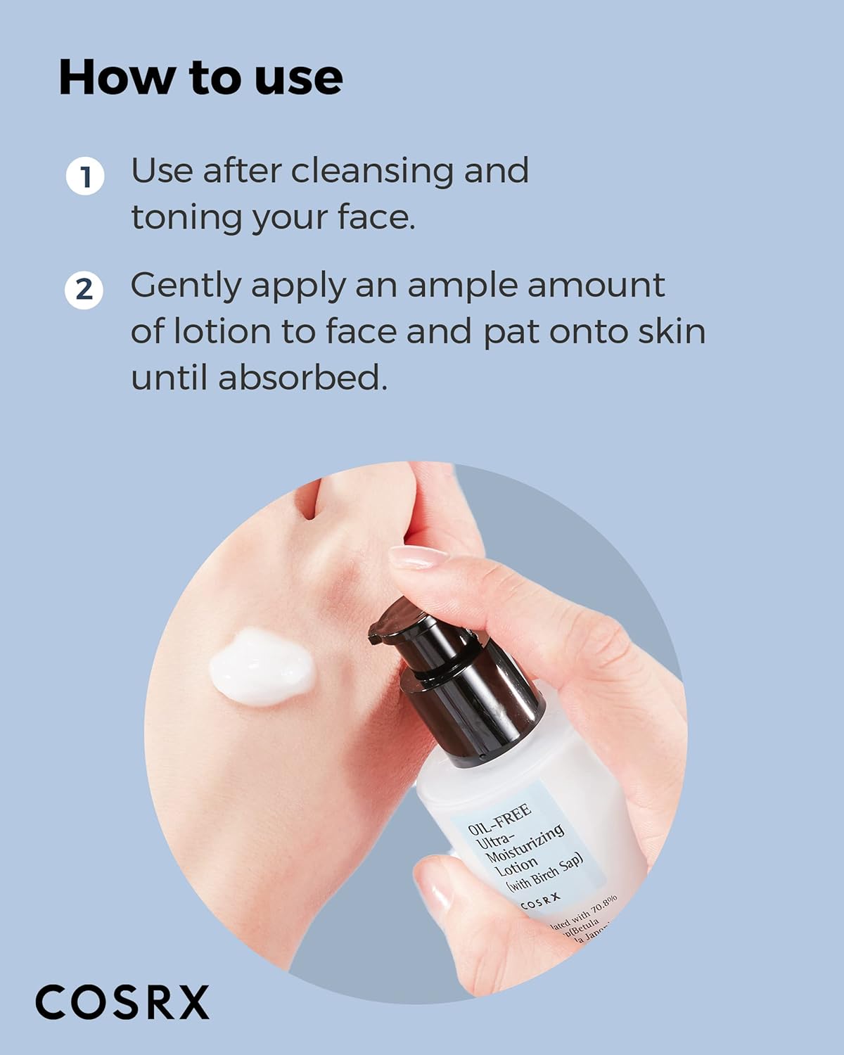 COSRX Oil Free Lotion with Birch Sap, Daily Acne Facial Moisturizer, Hydrating Moisturizer for All Skin Types, Korean Skin Care, Paraben free, 3.38 fl.oz / 100ml - Image 7
