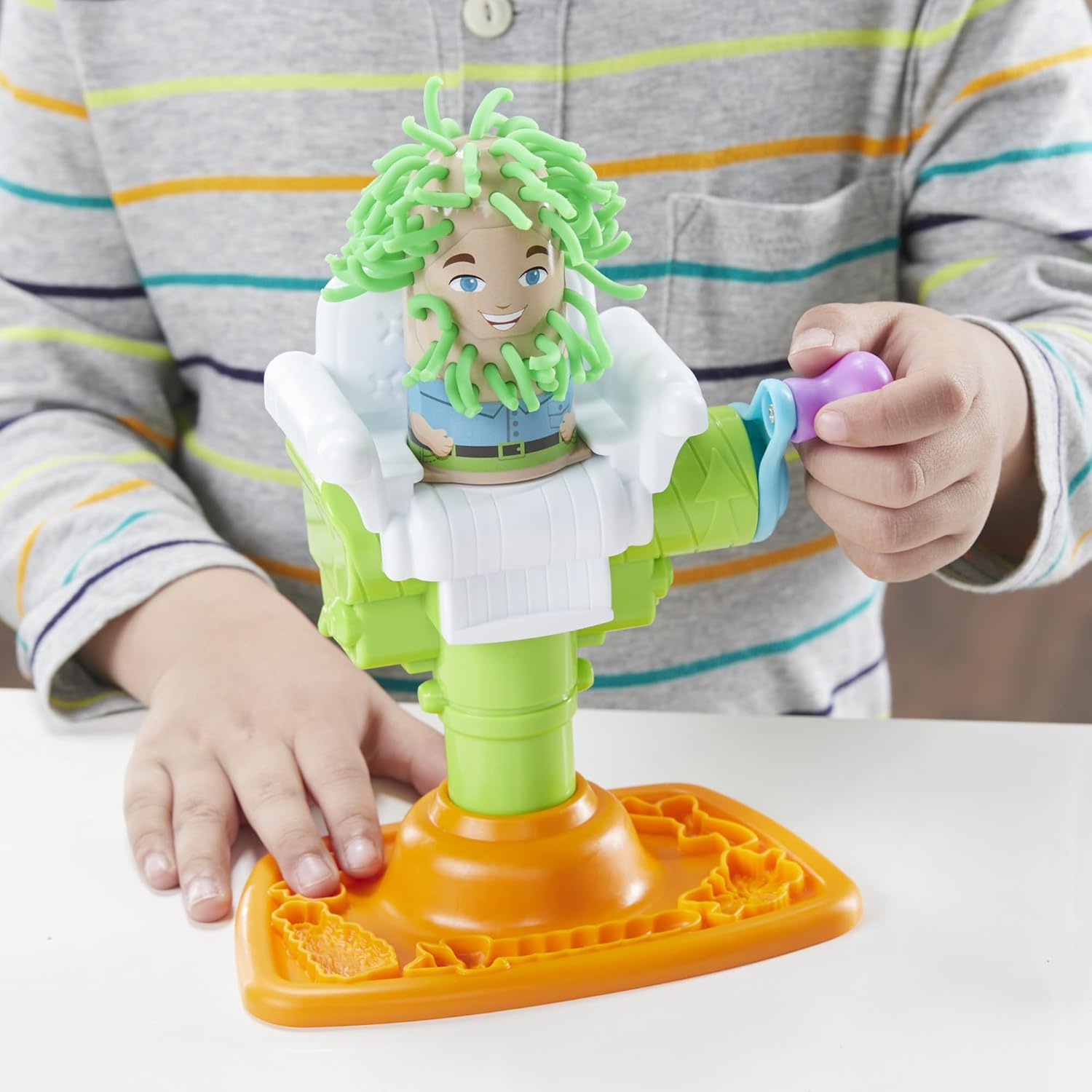 Play-Doh Buzz 'n Cut Fuzzy Pumper Barber Shop Set, Electric Buzzer, 5 Colors of 2-Ounce Cans, Preschool Toys, Christmas Gifts Girls & Boys, Ages 3+ (Amazon Exclusive) - Image 11