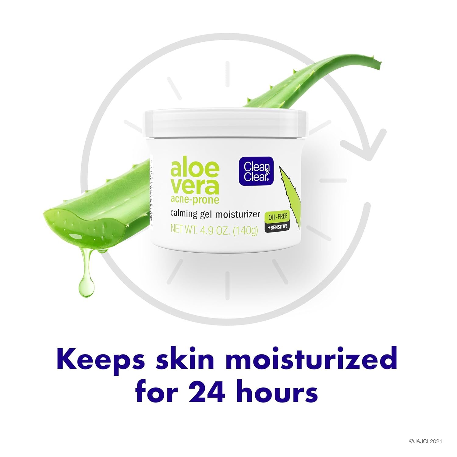 Clean & Clear Aloe Vera Calming Gel Facial Moisturizer for Acne-Prone Skin 4.9 Oz - Image 4