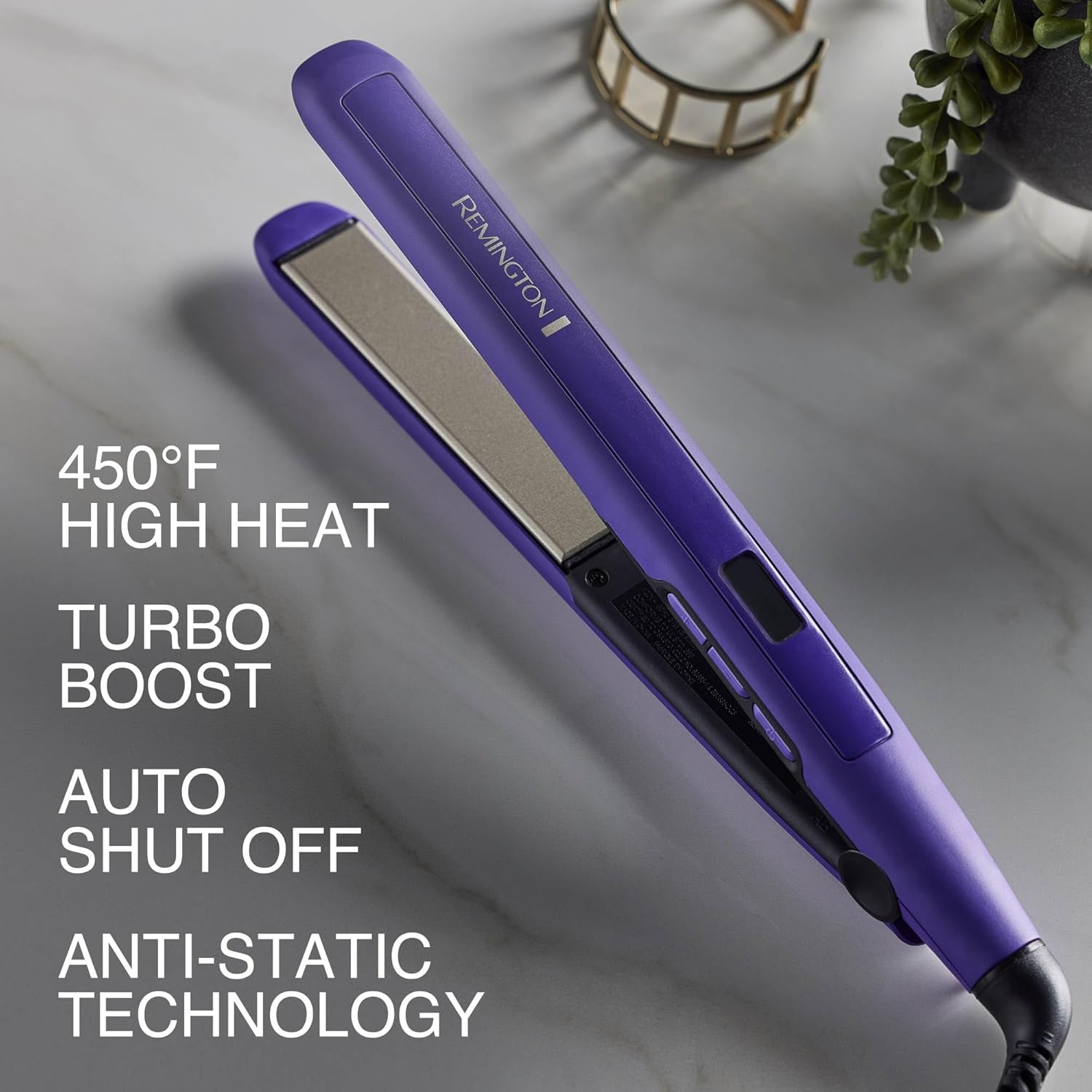 Remington 1" Flat Iron, Hair Straightener with Anti-Static Technology, 30-Second Heat Up & 60 Minute Auto Shut-Off, 30% Longer Ceramic Floating Plates, Titanium + Ceramic Coating - Image 8