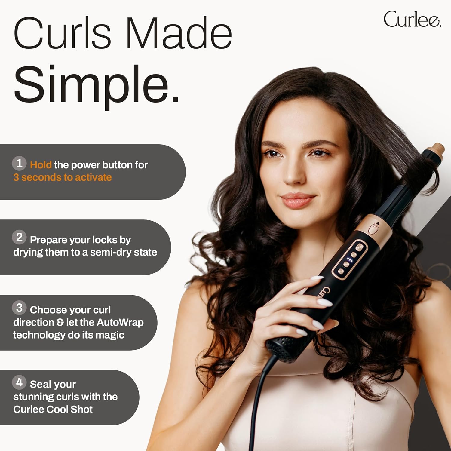 Hair Dryer Brush 1200 Watts 6 in 1 Hair Accessories Blow Dryer Automatic Curling Iron with Storage Box in Black for Curl Enhancing Hair Smoothing Volumizing Styling - by Curlee - Image 2