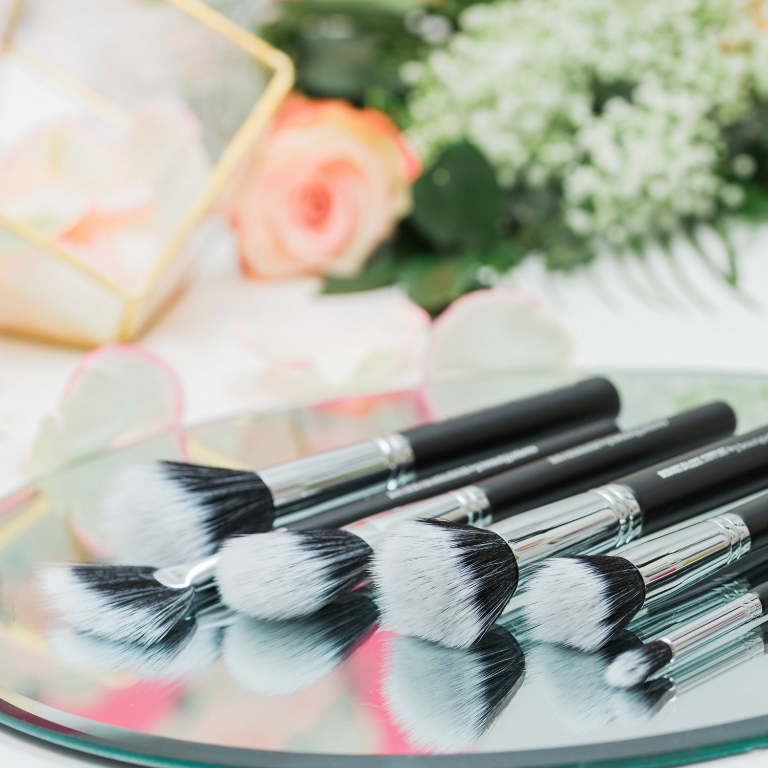 Duo Fiber Makeup Brush Set - Beauty Junkees 6pc Professional Make Up Brushes with Case, Foundation, Concealer, Blush, Bronzer Contour, Fan Highlighter, Eyeshadow, Powder Cosmetics, Vegan Cruelty Free - Image 9
