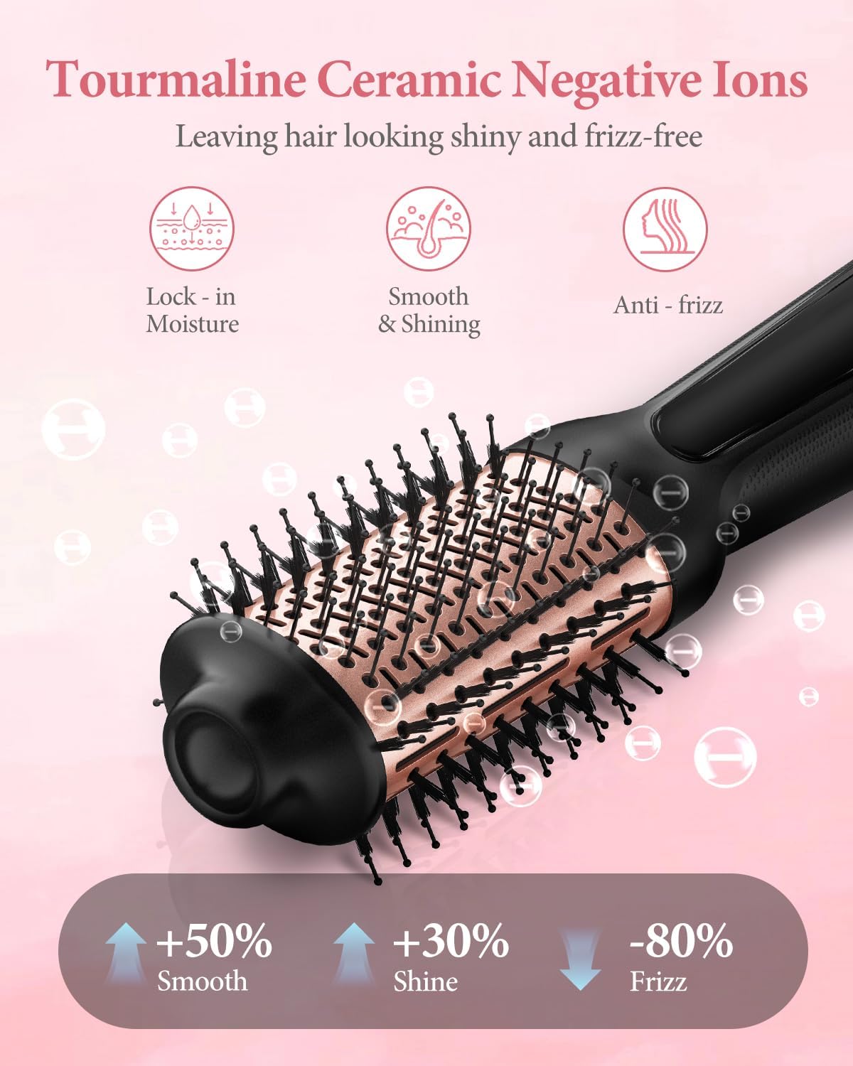 Dual Voltage Hair Dryer Brush,Travel Blow Dryer Brush for Blowout Look with Universal Power Adapter, One-Step Hot Air Brush Volumizer,Smoothing,Dryer,125V/220V - Image 5
