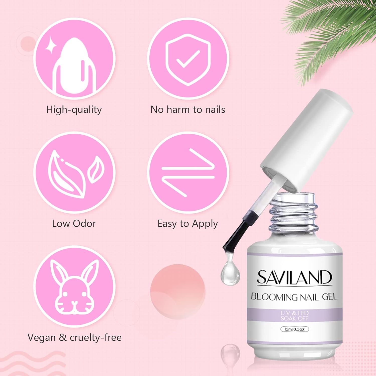 SAVILAND Blooming Gel: 15ml Blooming Gel Nail Polish with Nails Brush Blossom for Spreading Effect Marble Nail Polish Flower Watercolor Nails Art Design Manicure Salon Home DIY - Image 5