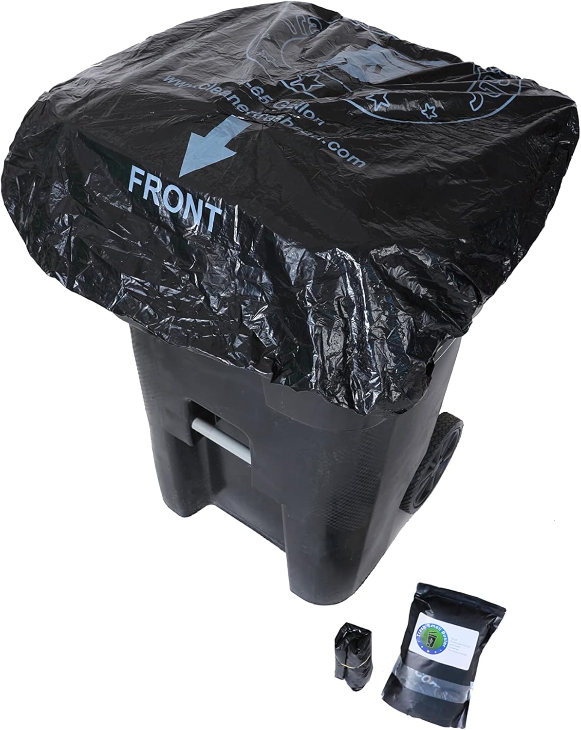 Trash Can Cover, Odor Eliminating Bag with Elastic Rubber Band, Eliminates Odor from Trash, Durable, Effective, Chemicals Free, 64 Gallon Size, 3 Covers - Image 2