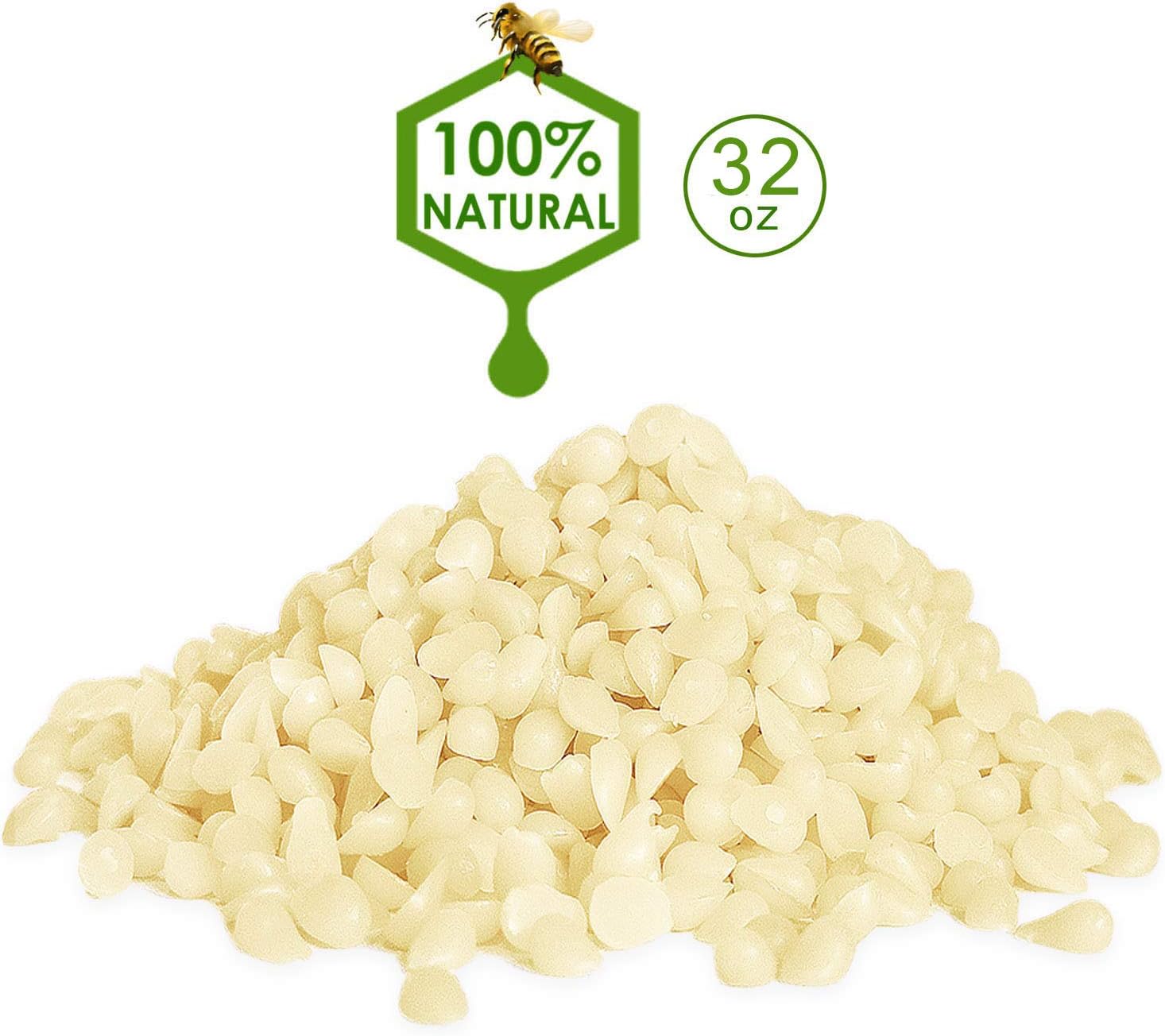 White Beeswax Pellets 2LB 100% Pure and Natural Triple Filtered for Skin, Face, Body and Hair Care DIY Creams, Lotions, Lip Balm and Soap Making Supplies - Image 2