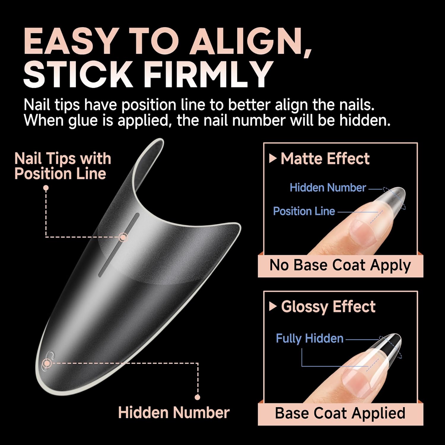 UNA GELLA Almond Gel Nail Tips Full Matte Medium Almond Gel Nail Tips Half Cover 216pcs Medium Almonds Press On Nails DIY Salon for Fake Acrylic False Nails 12 Sizes, Saving Design Gelly Tips - Image 4