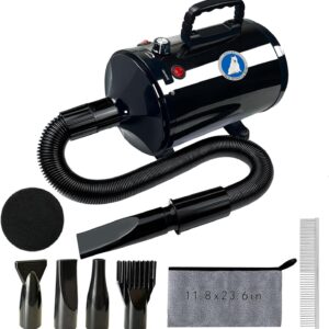 Dog Dryer,High Velocity Professional Dog Grooming Dryer,Adjustable Temperature and Speed with 4 Different Nozzles
