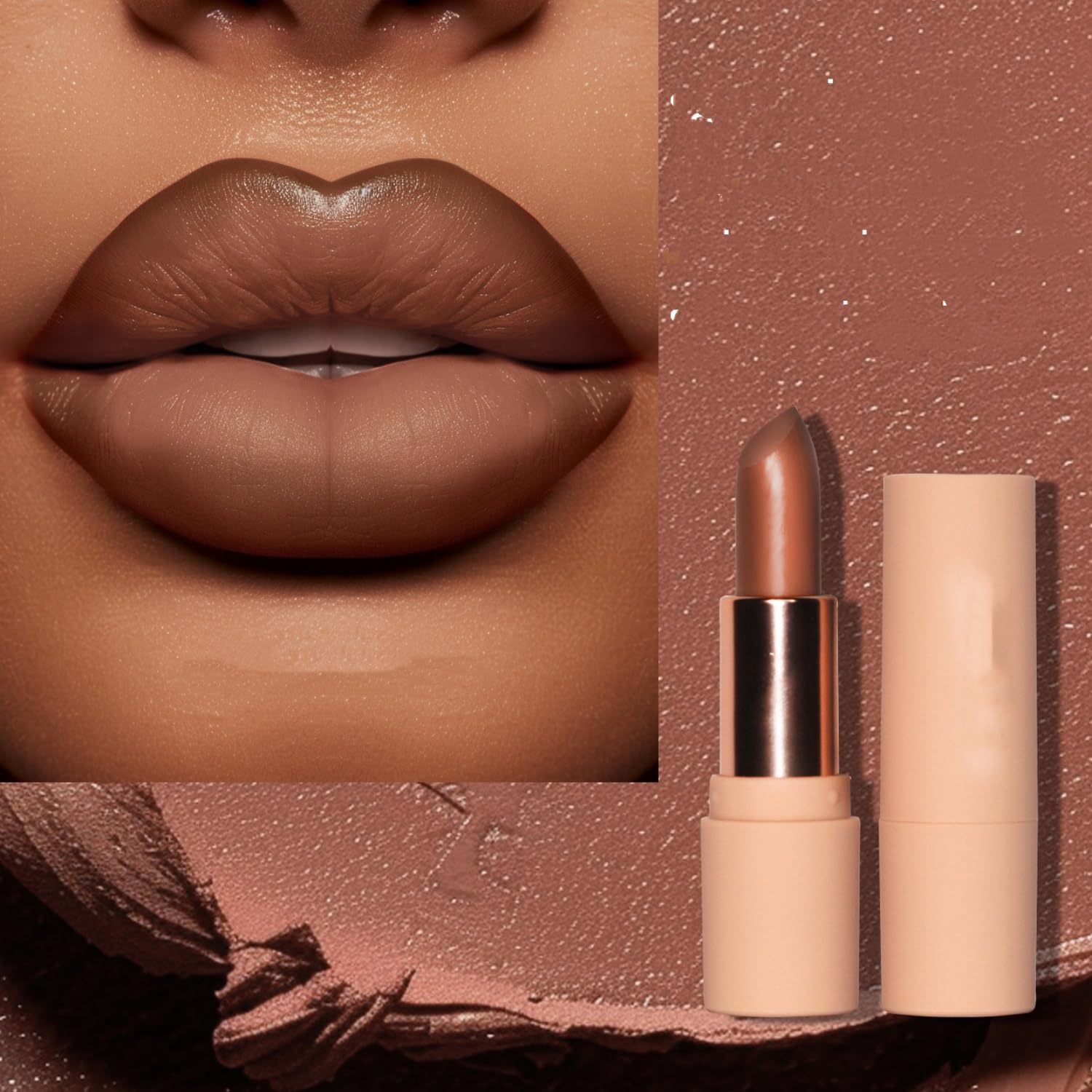 MAEPEOR Semi Matte Lipstick Creamy Natural Nude Lipstick Moisturizing and Smooth Lip Combo Set for All Skin (Color 302)