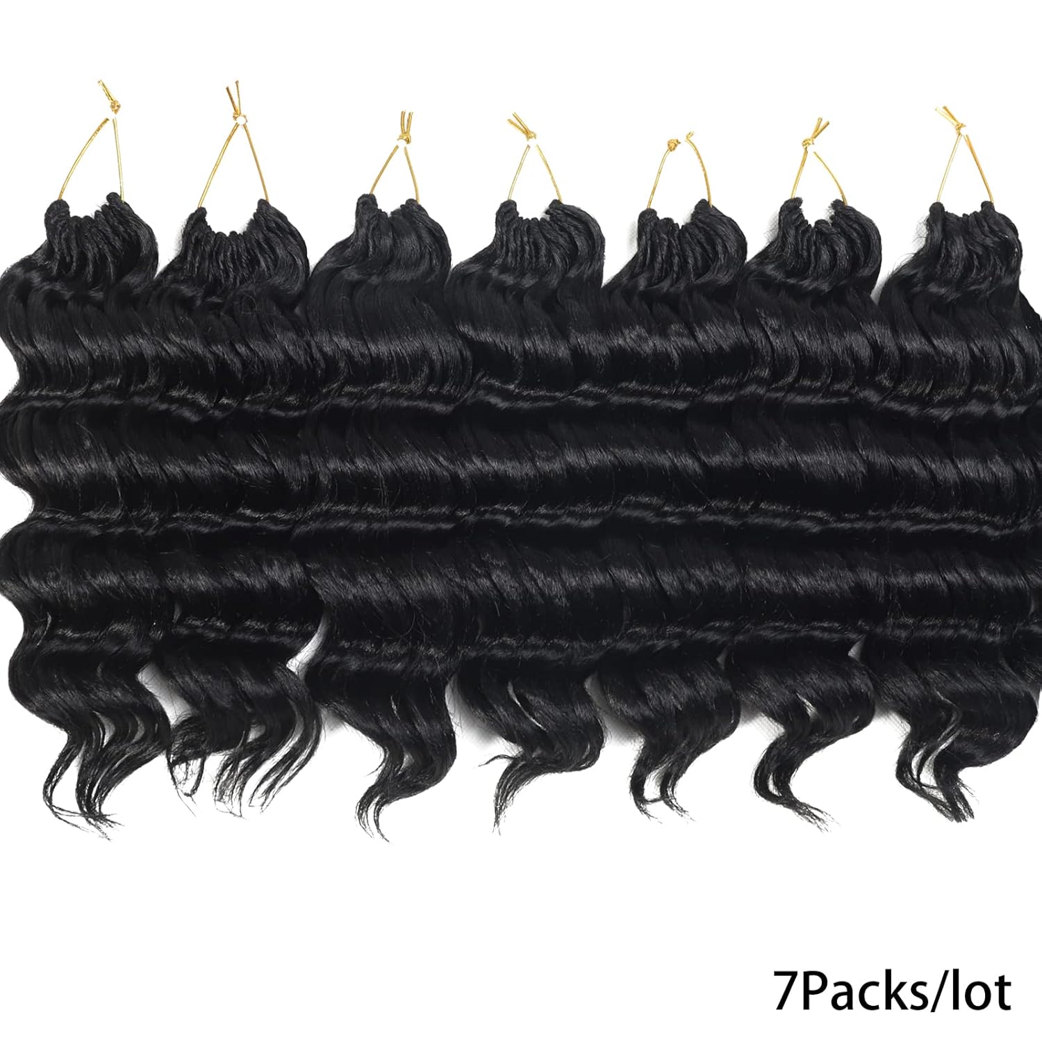 Ocean Wave Crochet Hair 9 Inch Curly Crochet Hair Ocean Wave 7 Packs Deep Wave Short Wavy Crochet Braids Hair Extensions for Women Water Wave - Image 5