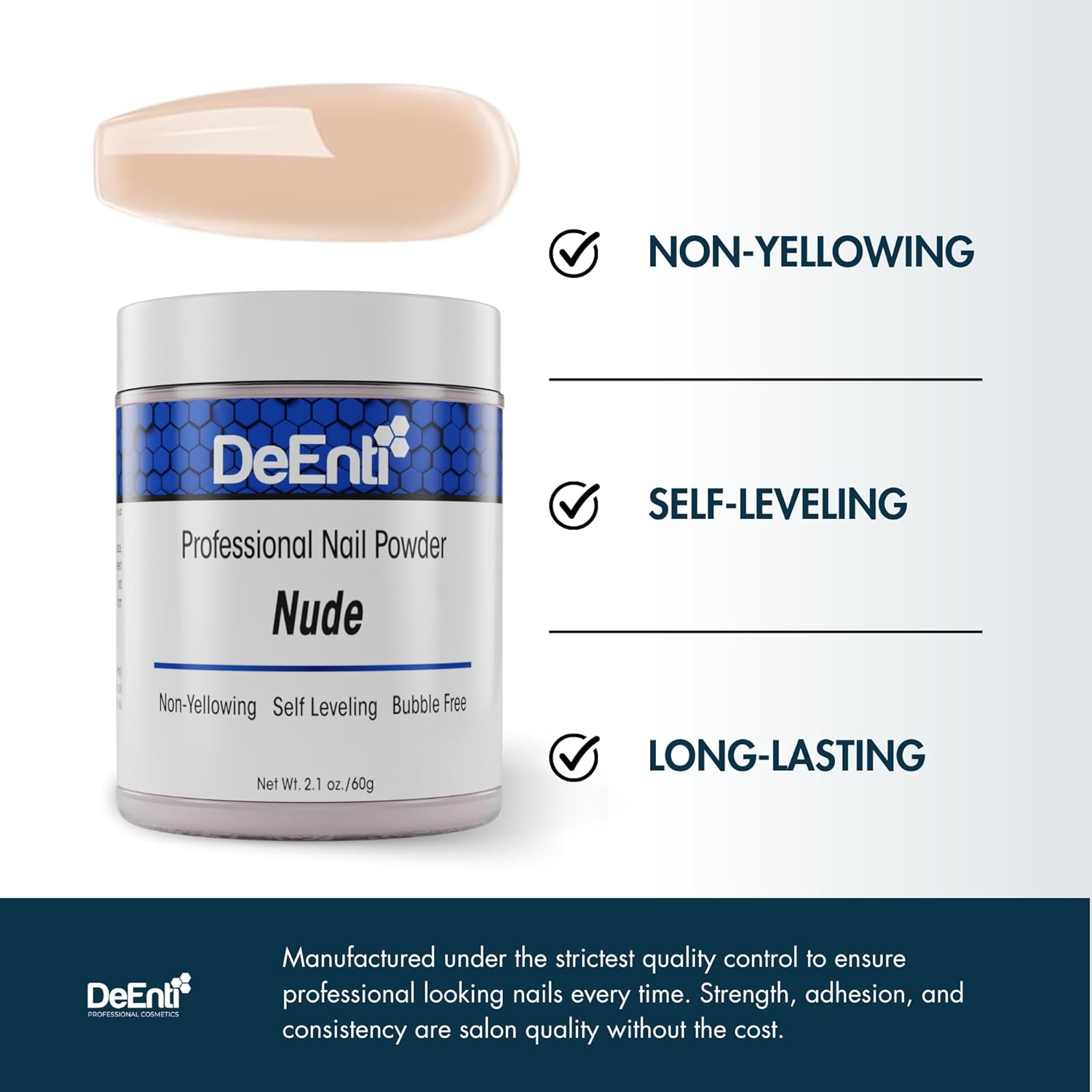 DeEnti 2oz Nude Acrylic Nail Powder for Durable Salon Quality Manicures and Extensions - Image 3