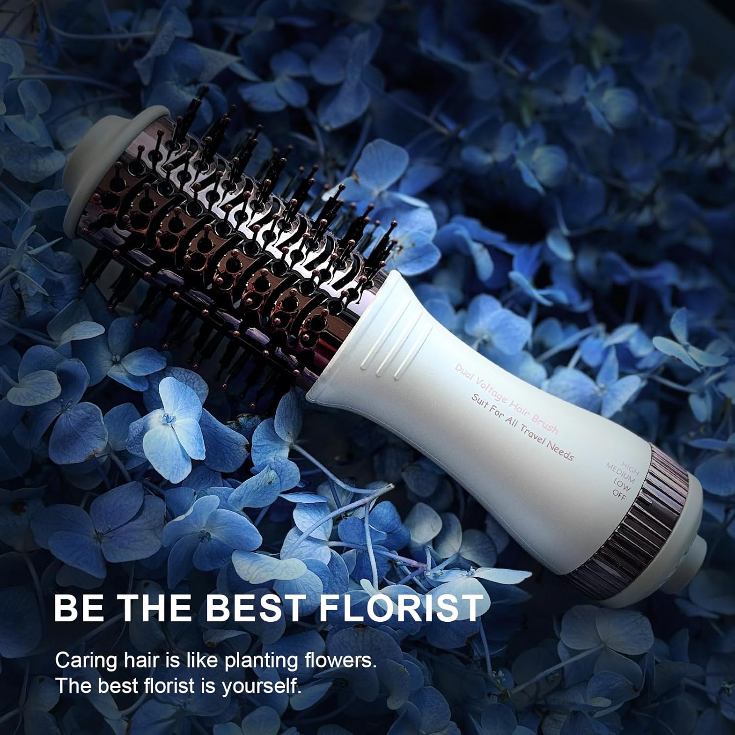 Travel Dual Voltage Hair Dryer Brush 4-IN-1 Portable Mini Hot Air Blow Dryer Straightener & Curler Brush, Titanium Round Blowout Styler Volumizer Tools, 110/240V US/EU/UK Plug for International Travel - Image 9