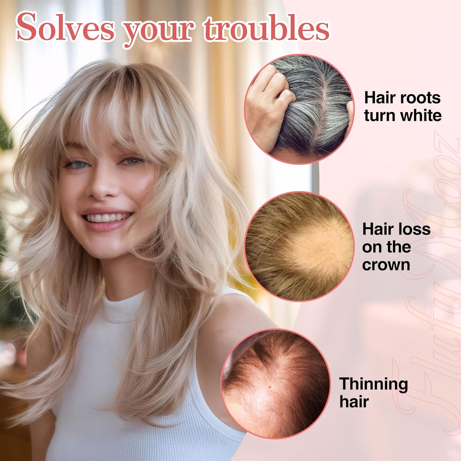 Flufymooz 10 Inch Silver White Clip-in Human Hair Bangs for Women - Image 6