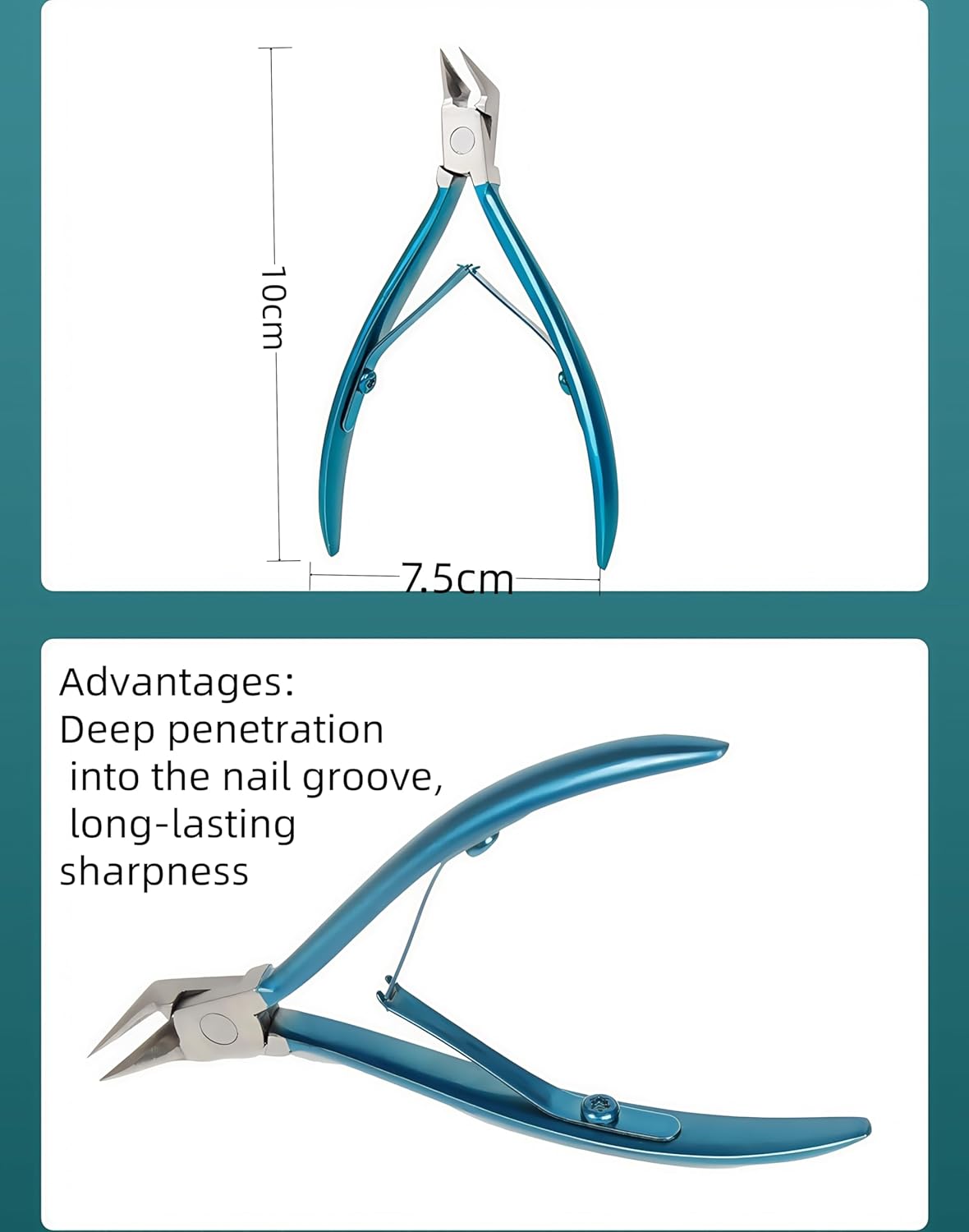Professional Ingrown Toenail Clippers - 120° Angled Stainless Steel Nail Clippers for Thick/Hard Nails, Double Spring Design, Precise Groove Trimming Tool for Diabetics & Home Pedicure - Image 5