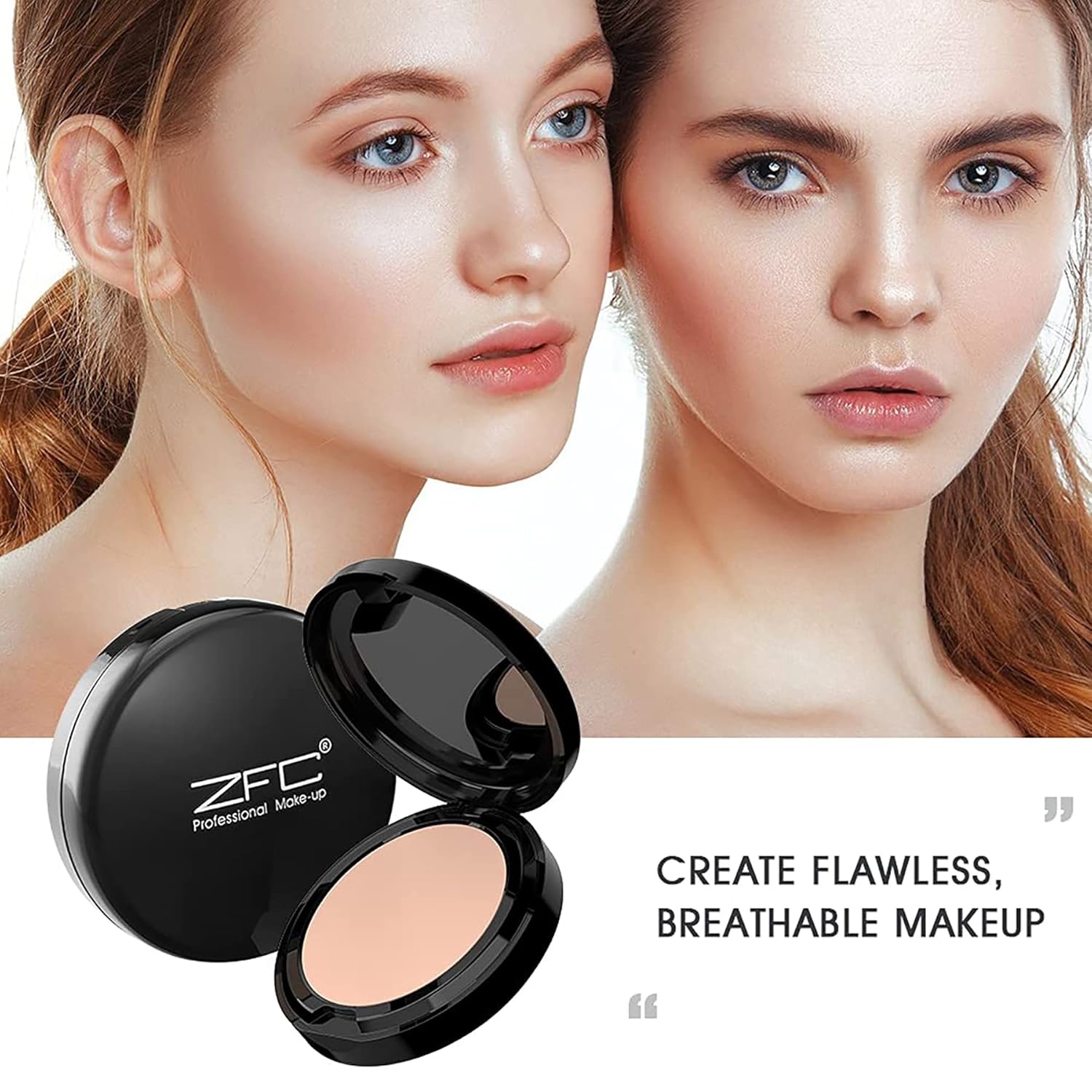 Foundation Makeup Concealer, Medium-to-Full Coverage Foundation Cream, Long Lasting Waterproof Up to 12HR Hybrid Setting Powder - Image 5