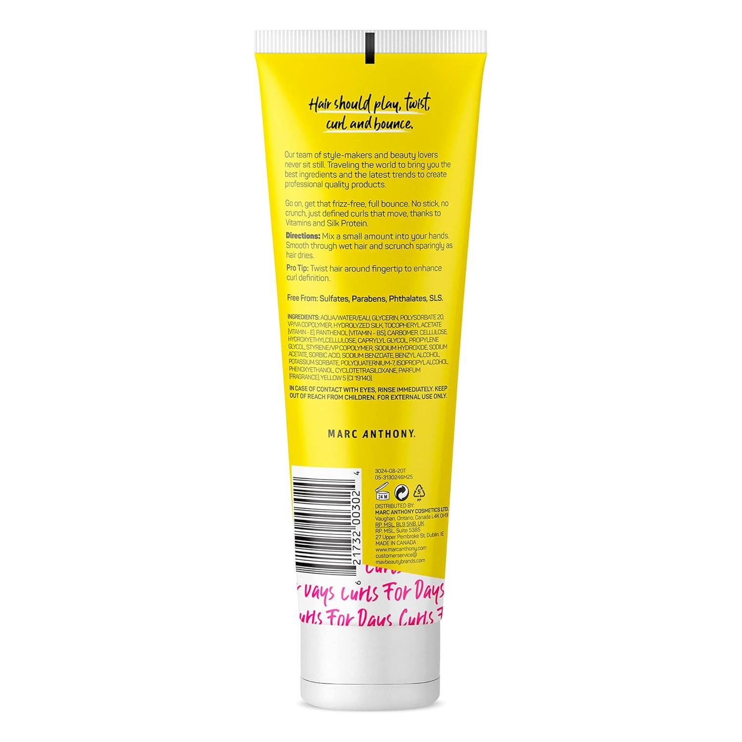 Marc Anthony Curl Defining & Enhancing Lotion, Strictly Curls - Moisturizing Detangler with Vitamin E & Silk Protein for Long-Lasting Frizz-Free - Bounce & Shine For Wavy, Dry or Damaged Hair - Image 2