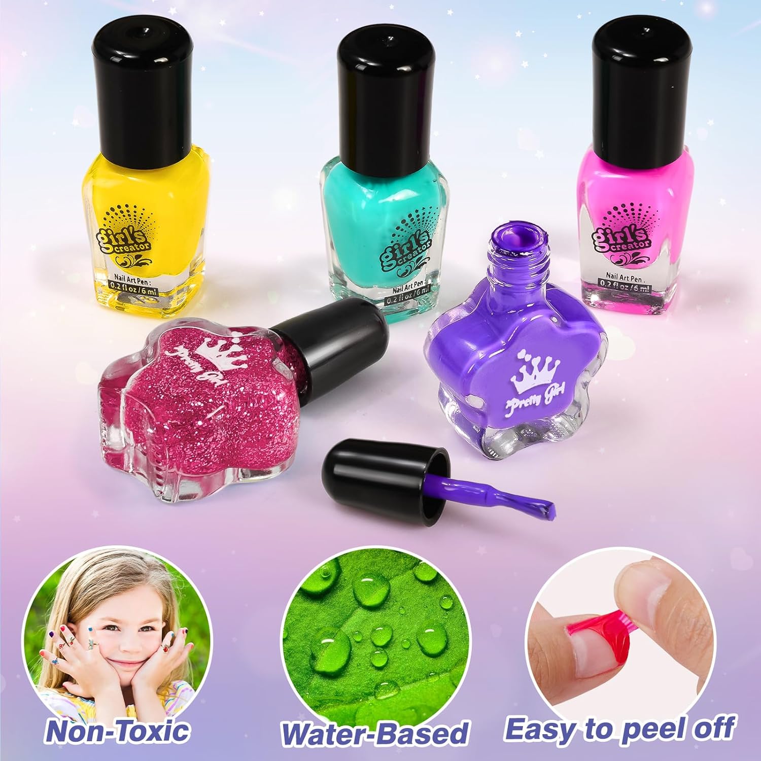 Kids Foot Spa & Nail Kit Set, Kids Spa Day Kit for Girls, Massage Foot Soak Tub and Nail Dryer, Manicure Pedicure Art Salon Girl Gift for 5-12, Christmas Birthday Gifts - Image 7