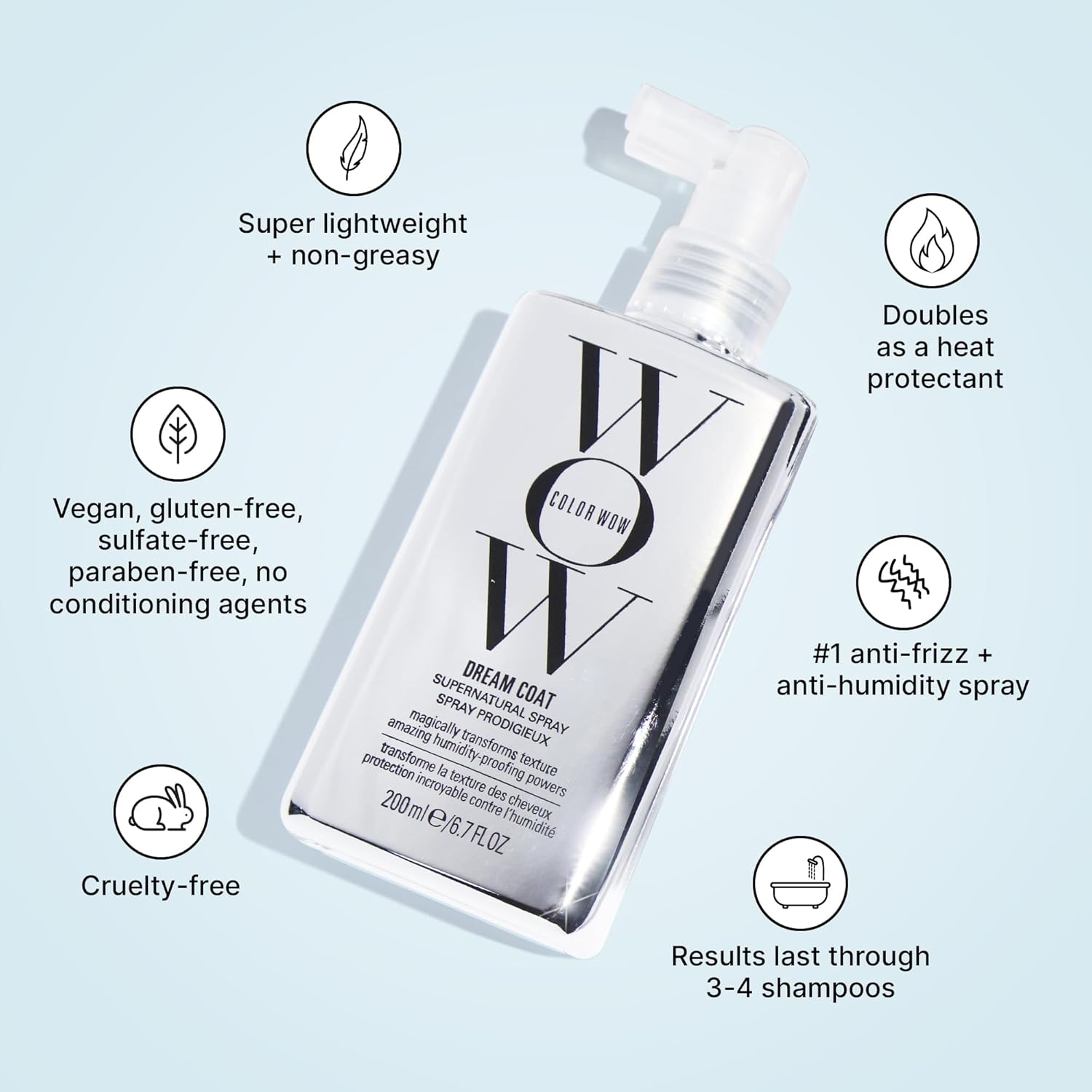 COLOR WOW Dream Coat Supernatural Spray – Keep Your Hair Frizz-Free and Shiny No Matter the Weather with Award-Winning Anti-Humidity Treatment - Image 5