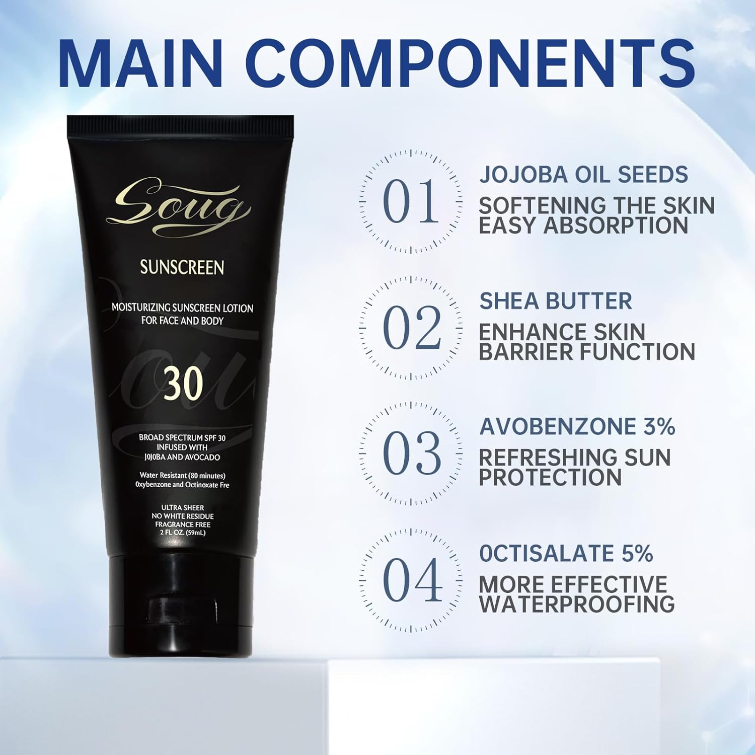 Sunscreen Black Girl (2 Fl. Oz), Face & Body Moisturizing Sunscreen Lotion SPF 30, For Melanin Rich Skin,No White Residue,1 PCS - Image 4