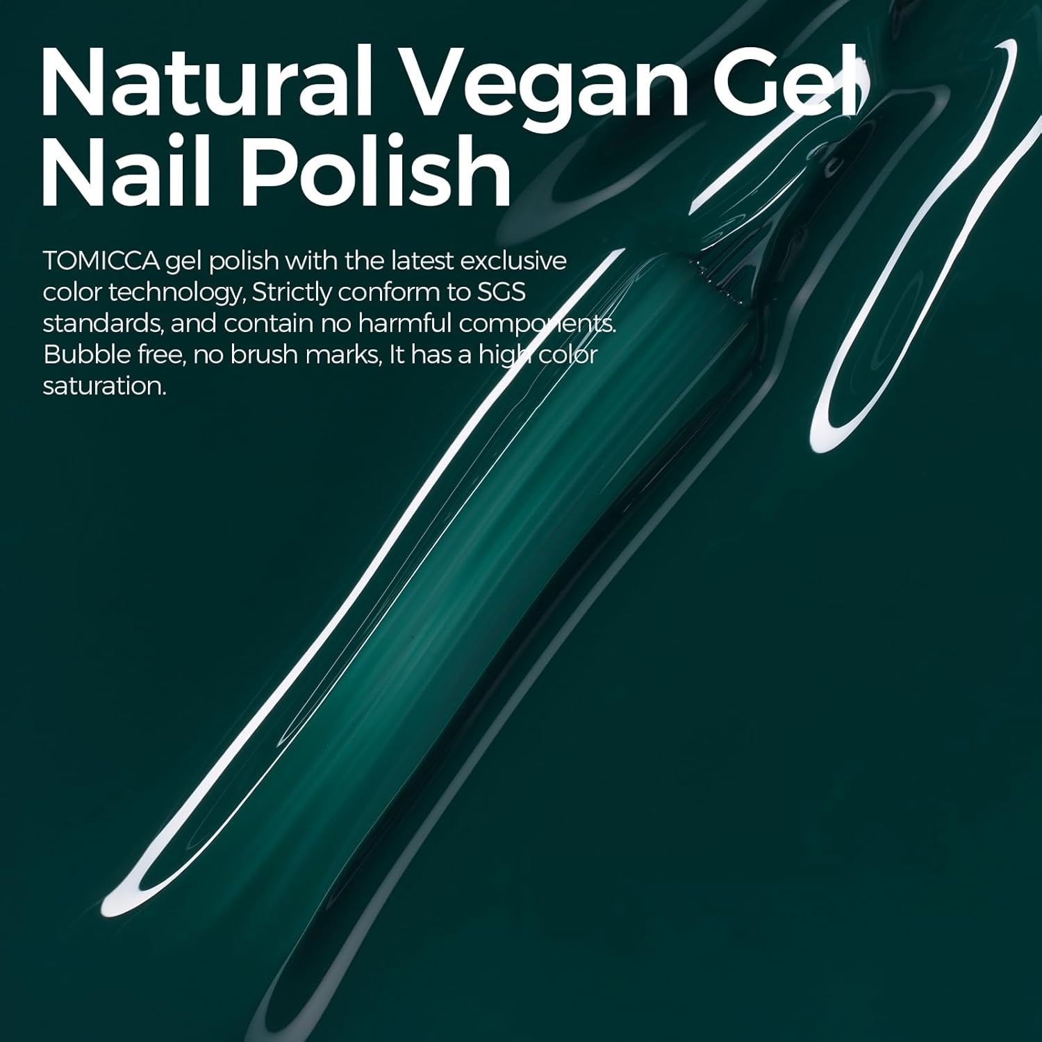 TOMICCA Green Gel Nail Polish, Forest Green Color Gel Polish, Soak Off UV LED Cure Nail Polish, Nail Art Manicure Salon DIY at Home Present for Women - Image 5