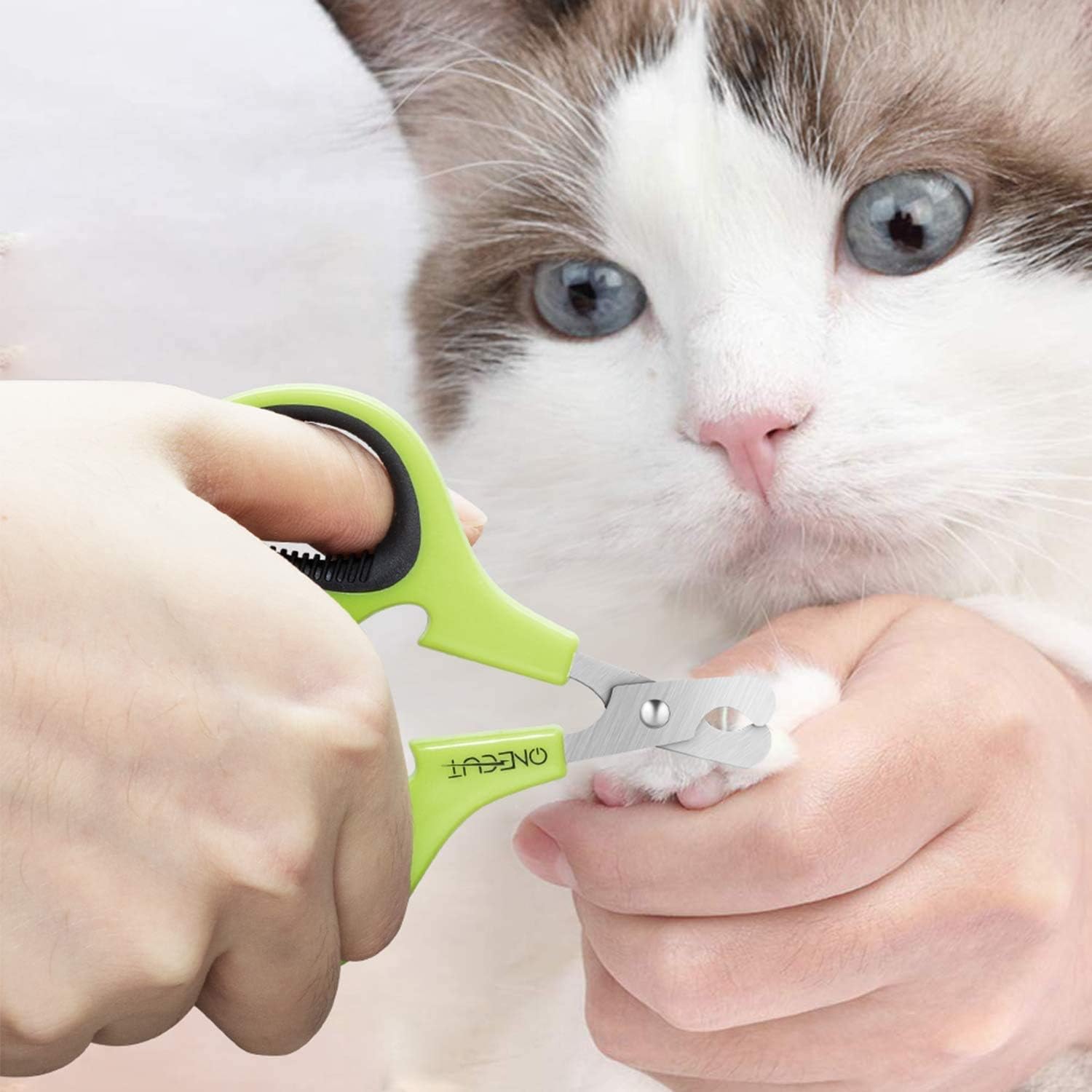 OneCut Pet Nail Clippers, Update Version Cat & Kitten Claw Nail Clippers for Trimming, Professional Pet Nail Clippers Best for a Cat, Puppy,Rabbit, Kitten & Small Dog,Sharp & Safe (Green) - Image 8
