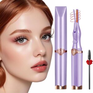 Heated Eyelash Curler - Fast Heat up in 8s - 3 Heat Modes with USB Rechargeable - Electric Eyelash Curler - Natural Curling 24 Hours Long Lasting - Anti-Burn Eyelid, Purple CA