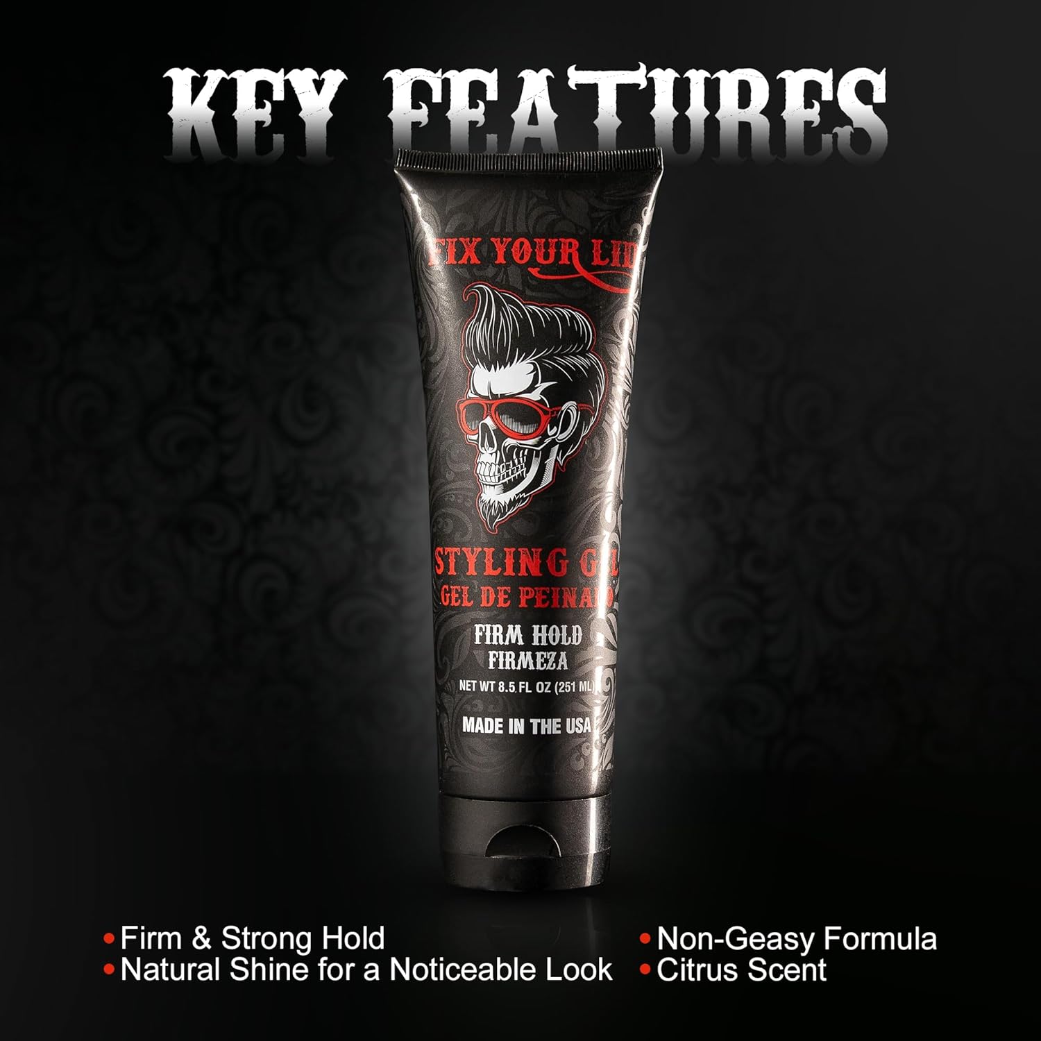 Fix Your Lid Styling Gel for Men's Hair - Firm Hold with Fuller Look - Strong Hold Gel for All Men's Hair Types & Styles - Easy To Wash Out - 8.5 Oz - Image 2