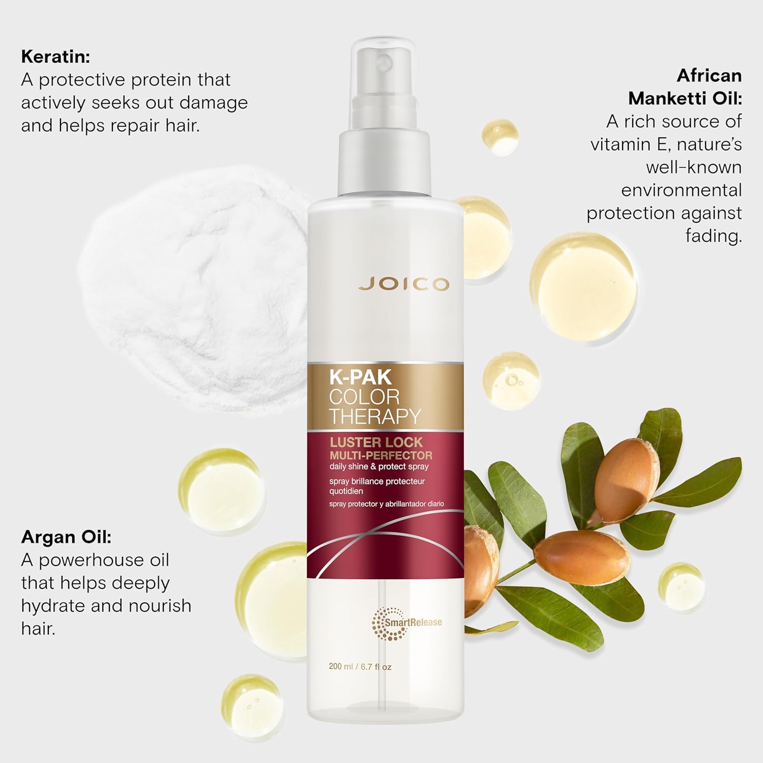 Joico K-PAK Color Therapy Luster Lock Multi-Perfector Daily Shine & Protect Spray | For Color-Treated Hair | Instantly Detangle | Control Frizz | Boost Shine | With African Maketti & Argan Oil - Image 4