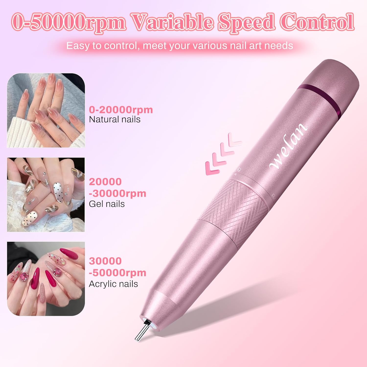 Rechargeable 6000mAh Portable Electric Nail Drill 50000RPM Pro for Home and Salon Use - Image 5