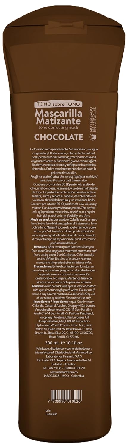 Naissant Copper Chocolate Hair Toning Mask | Color Depositing | Moisturize & Refresh & Neutralize Brassy Tones |Paraben,Ammonia & Sulfate Free | Pro-Vitamin B5,Olive Oil & Honey (Chocolate) 10.1 Fl Oz - Image 2
