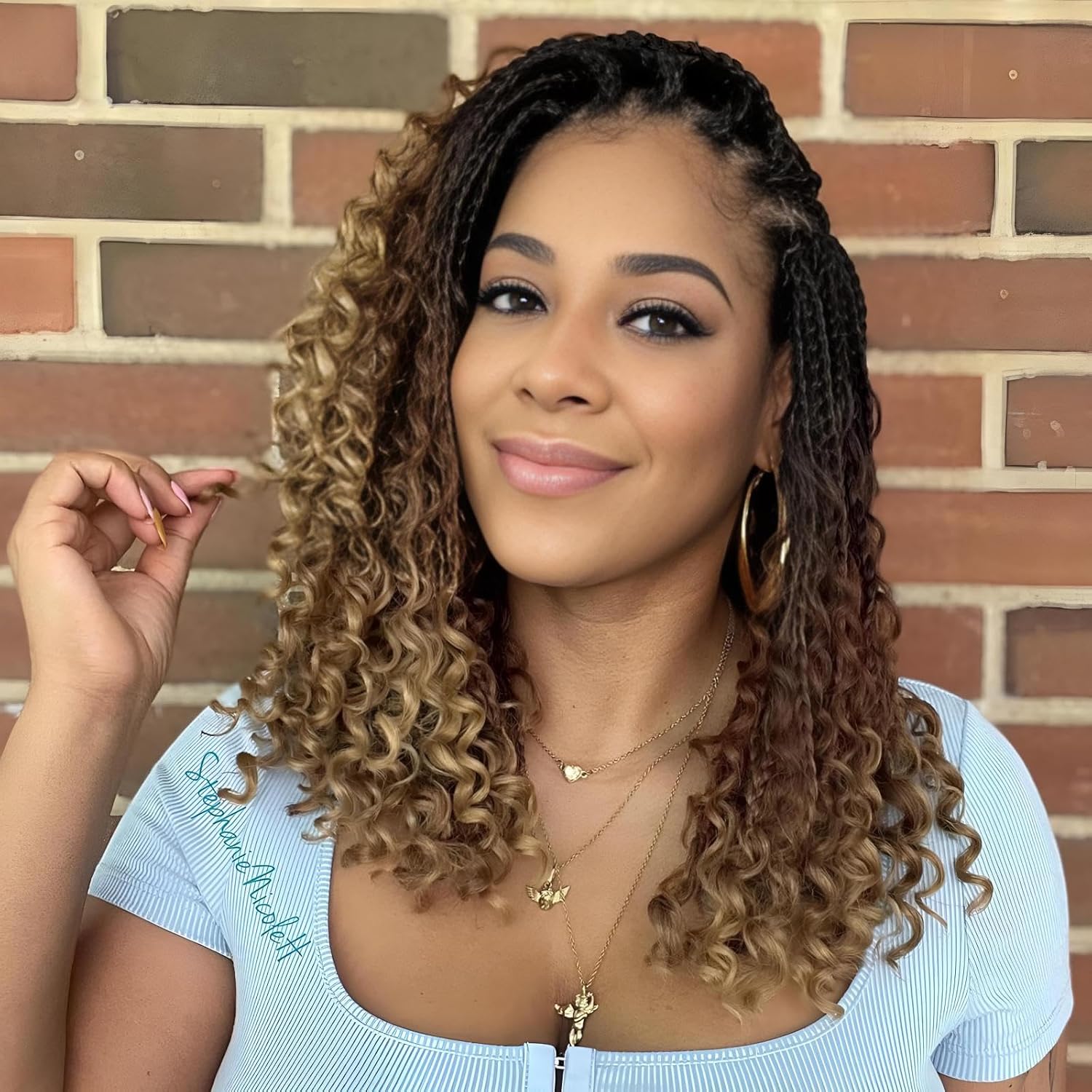 8 Packs Goddess Box Braids Crochet Hair for Black Women -14 Inch Crochet Braids Hair Bohomian Box Braid Crochet Hair Synthetic Braiding Hair (1B/30/27)