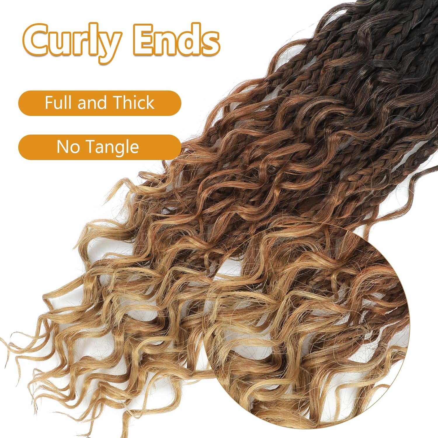 8 Packs Goddess Box Braids Crochet Hair for Black Women -14 Inch Crochet Braids Hair Bohomian Box Braid Crochet Hair Synthetic Braiding Hair (1B/30/27) - Image 7