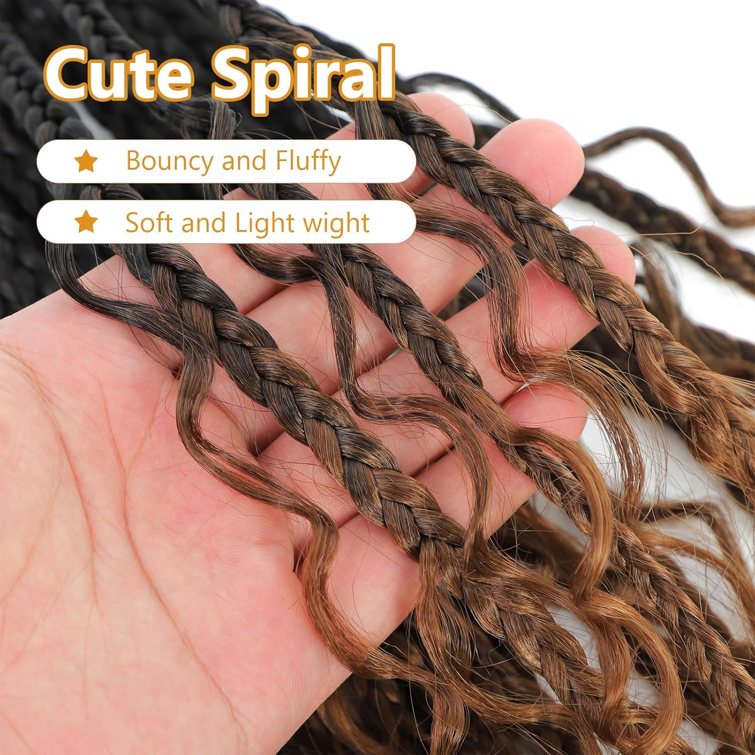8 Packs Goddess Box Braids Crochet Hair for Black Women -14 Inch Crochet Braids Hair Bohomian Box Braid Crochet Hair Synthetic Braiding Hair (1B/30/27) - Image 6