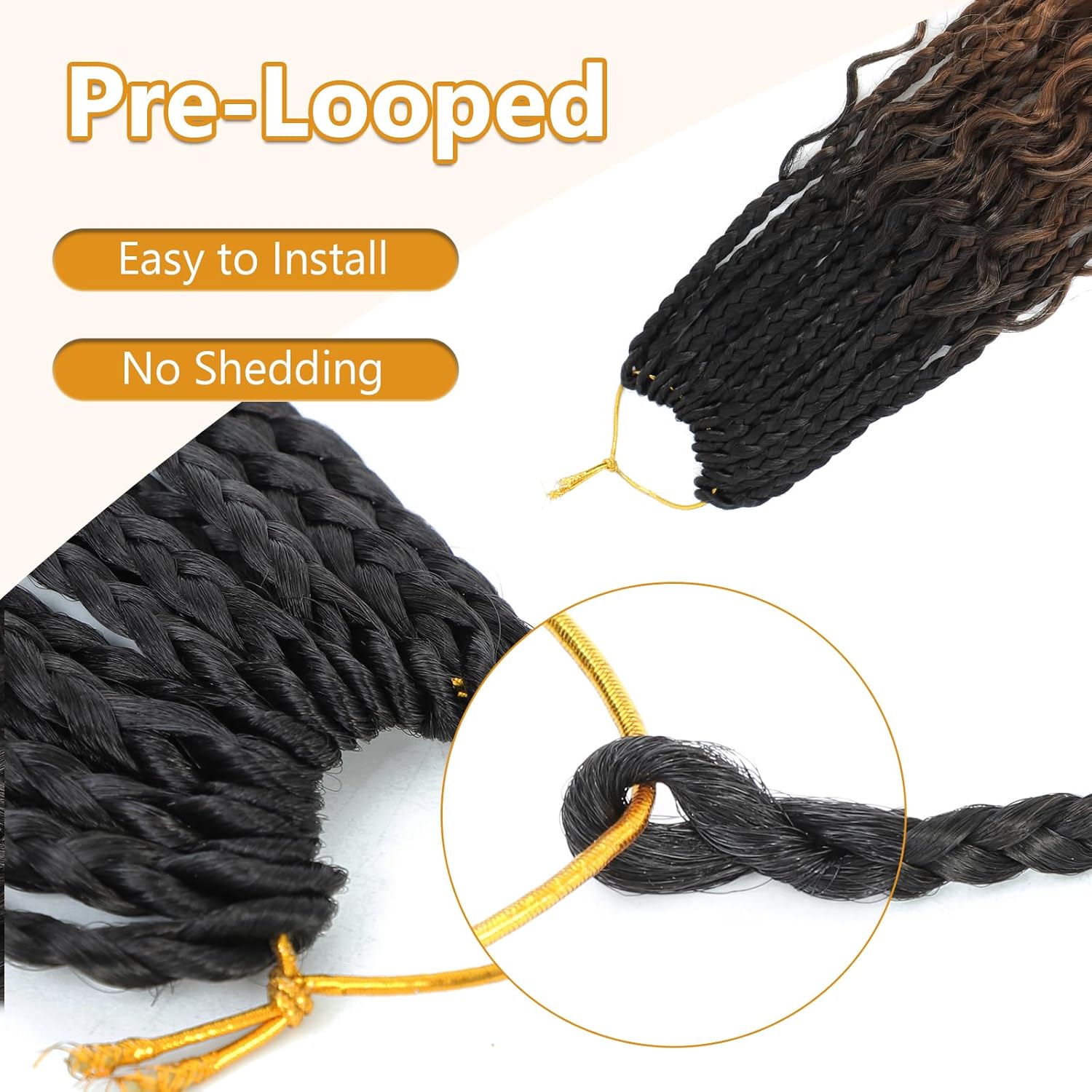 8 Packs Goddess Box Braids Crochet Hair for Black Women -14 Inch Crochet Braids Hair Bohomian Box Braid Crochet Hair Synthetic Braiding Hair (1B/30/27) - Image 5
