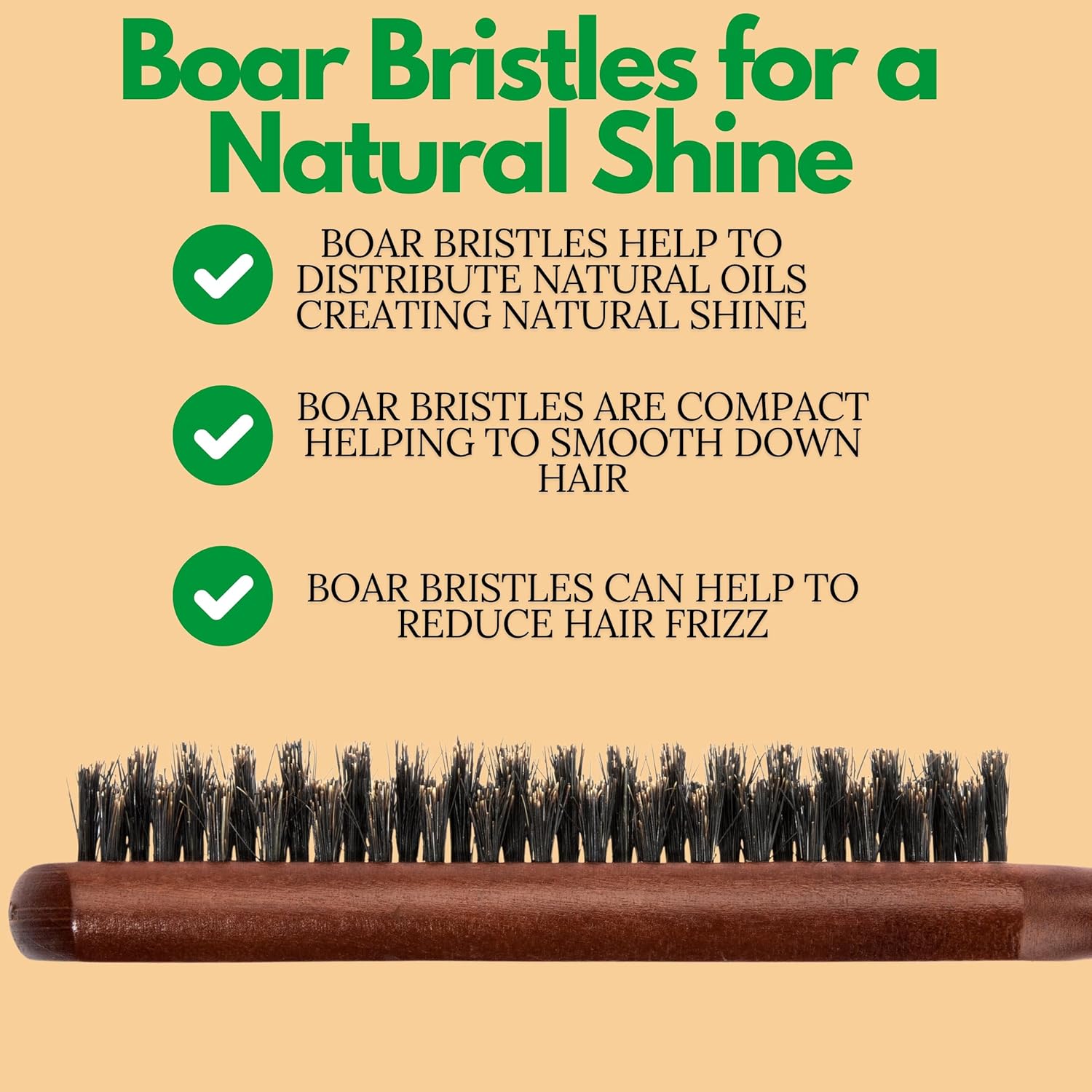 GranNaturals Teasing Boar Bristle Hair Brush for Women - Slick Back Comb with Rat Tail Pick for Hair Sectioning Used for Edge Control, Backcombing, Smoothing, and Styling Fine Hair to Create Volume - Image 7