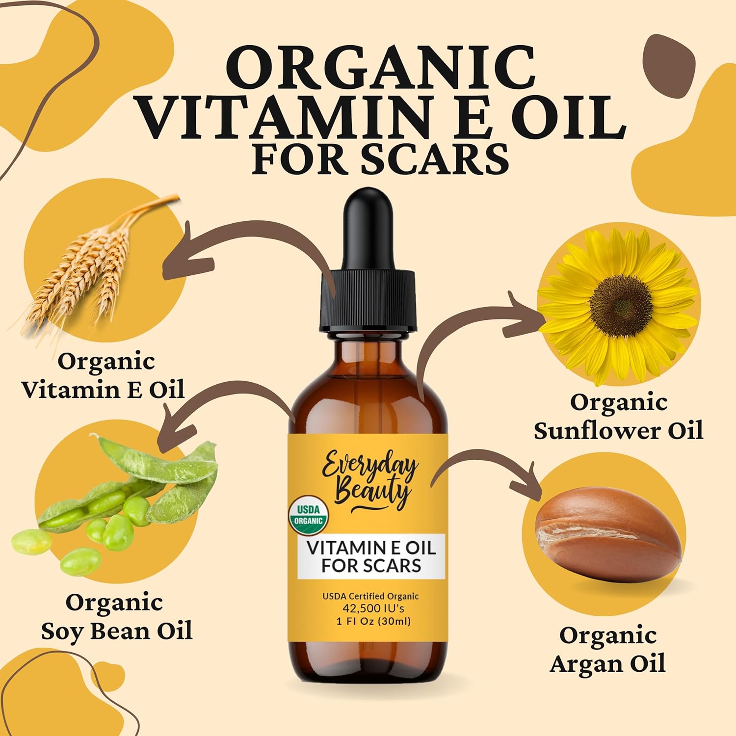 Organic Vitamin E Oil 1oz Natural Vegan Moisturizer for Skin and Face Scars - Image 5