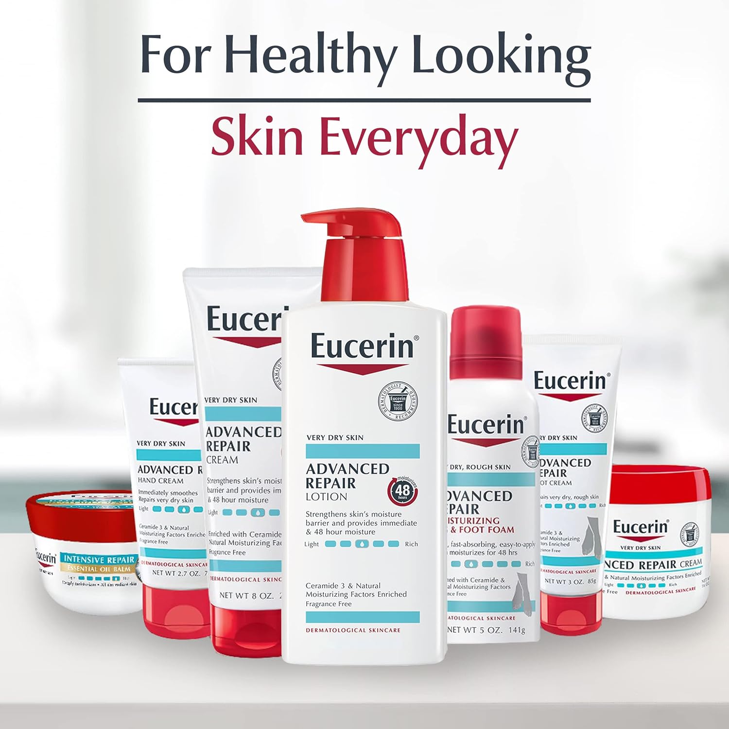 Eucerin Advanced Repair Body Cream for Very Dry Skin, Fragrance Free Daily Body Moisturizer, 16 Oz Jar - Image 12