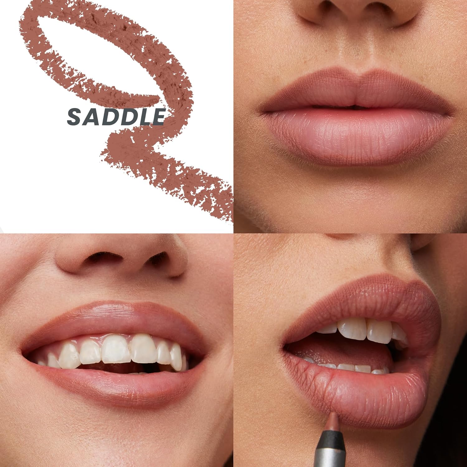 Wonderskin Lip Liner Pencil - 360 Contour Lipliner, Long Lasting, Sharpenable, Waterproof and Transfer-Proof Brown Lip Liner Pencil (Saddle) - Image 2