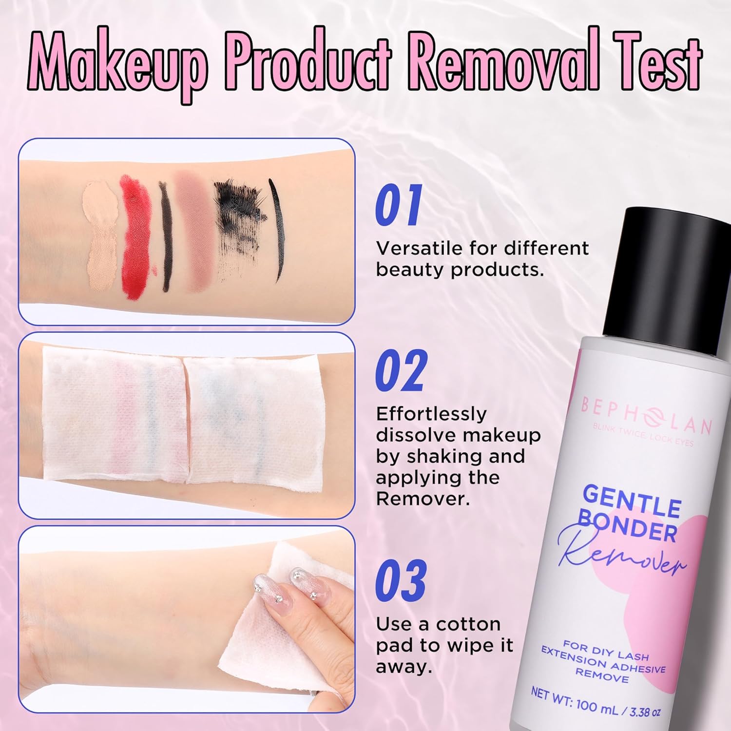 BEPHOLAN 100ml Gentle Sensitive Eye Lash Glue Remover for DIY Extension & Makeup - Image 4