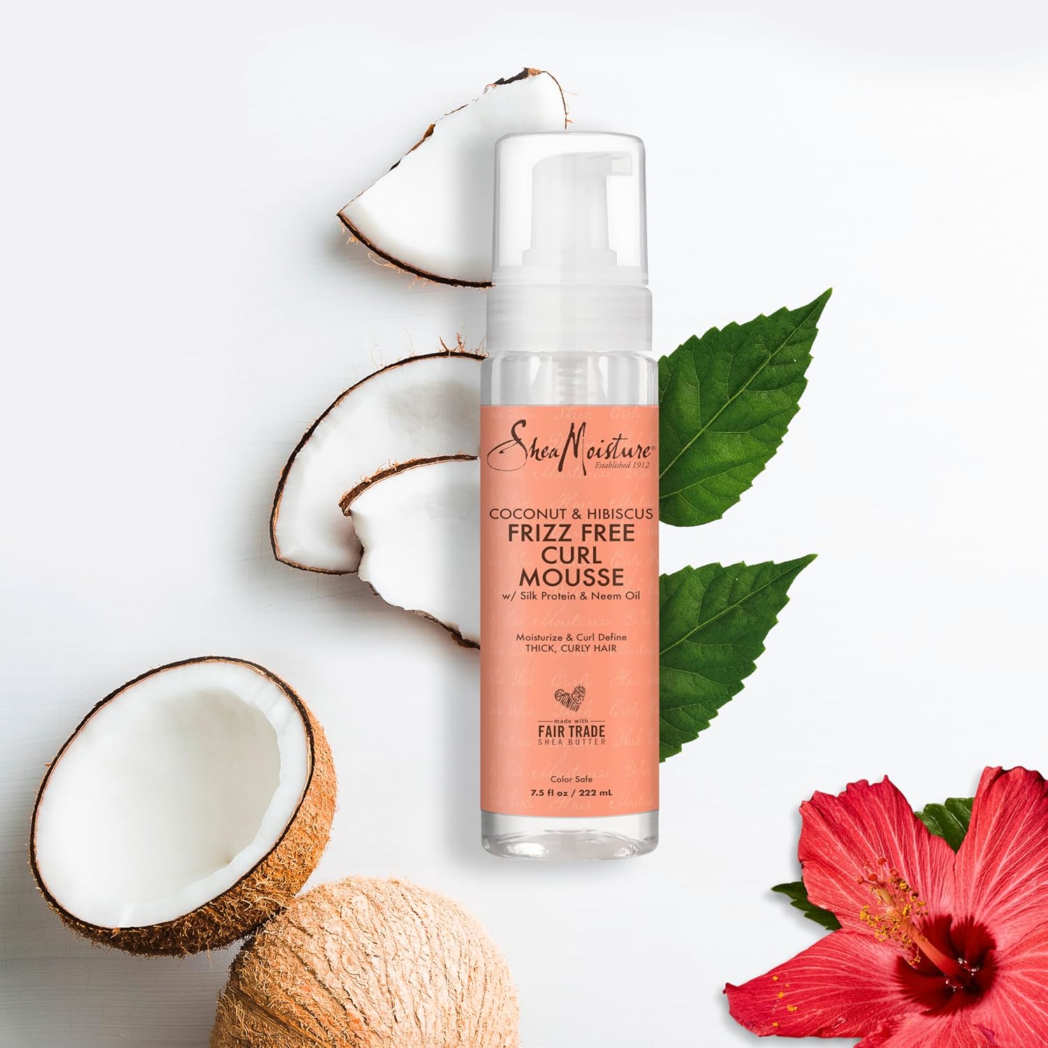 Shea Moisture Coconut Hibiscus Curl Mousse for Frizz Control Styling 7.5 oz - Image 6