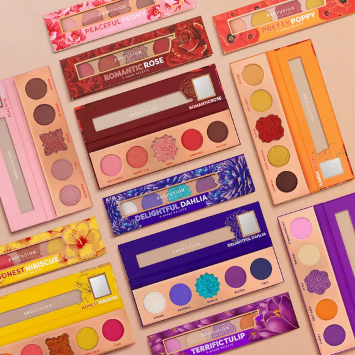 Profusion Cosmetics Blooming Hues 5 Shade Eyeshadow Palette, Yellow - Image 4