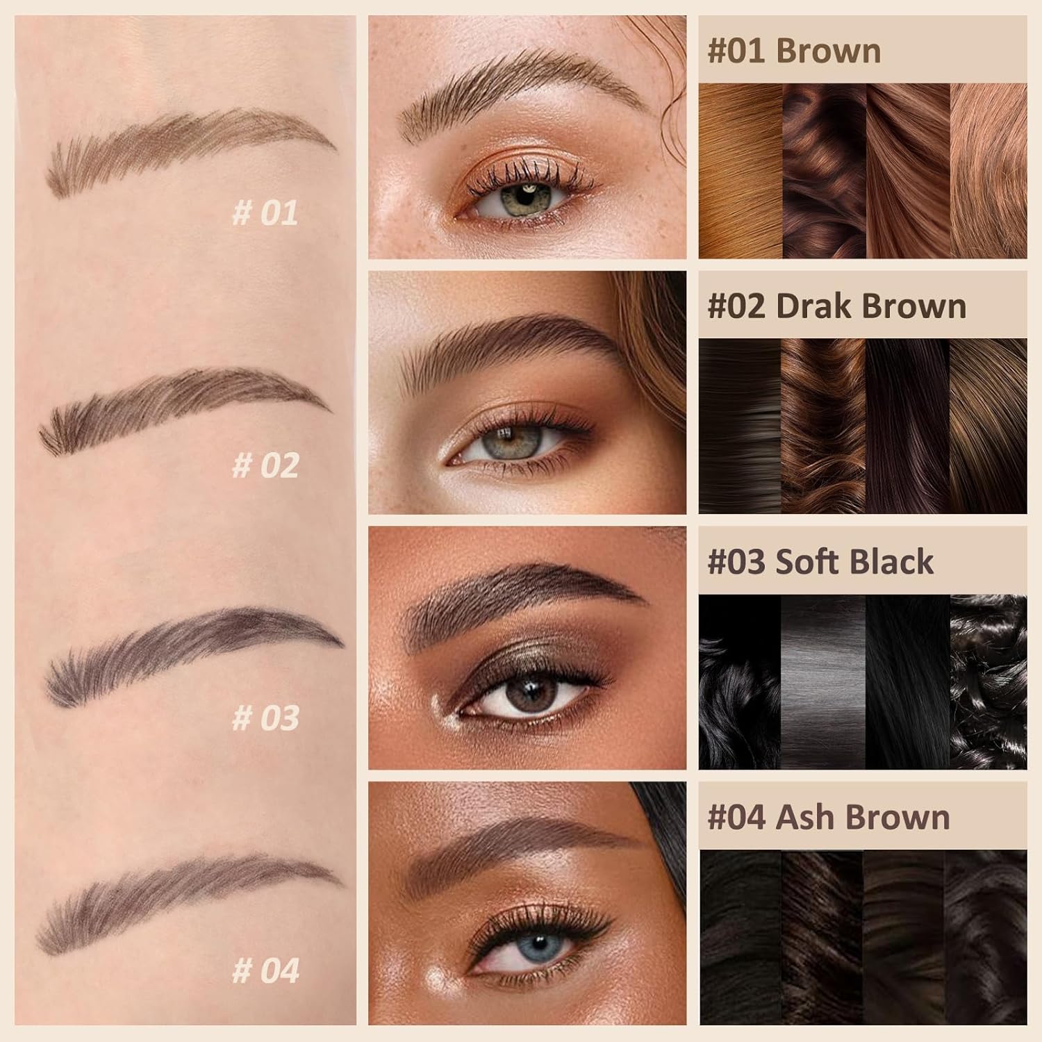 UCANBE Brow-Fection Angled Brush Eyebrow Pen, Liquid Microblading Eyebrow Pencils for Women, Wild Natural Brow Pen for Realistic Hair-Like Brows, Easy to Color, Waterproof, Lasts All Day, Brown - Image 5