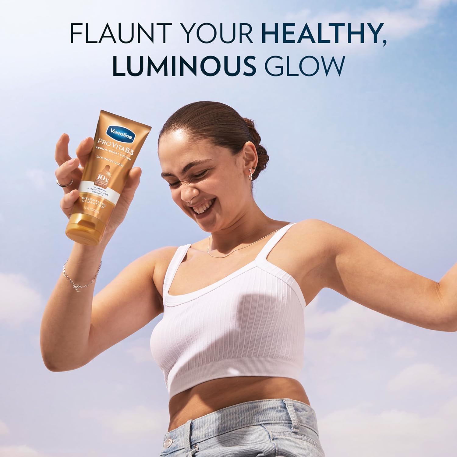 Vaseline Pro VitaB3 Serum Burst Lotion Luminous Glow Healthy, Glowing Skin, Lightweight 10x Antioxidant Power of Vitamin C with Vitamin B3, Hyaluronic Acid & Vitamin E, 7.5 Fl Oz - Image 6