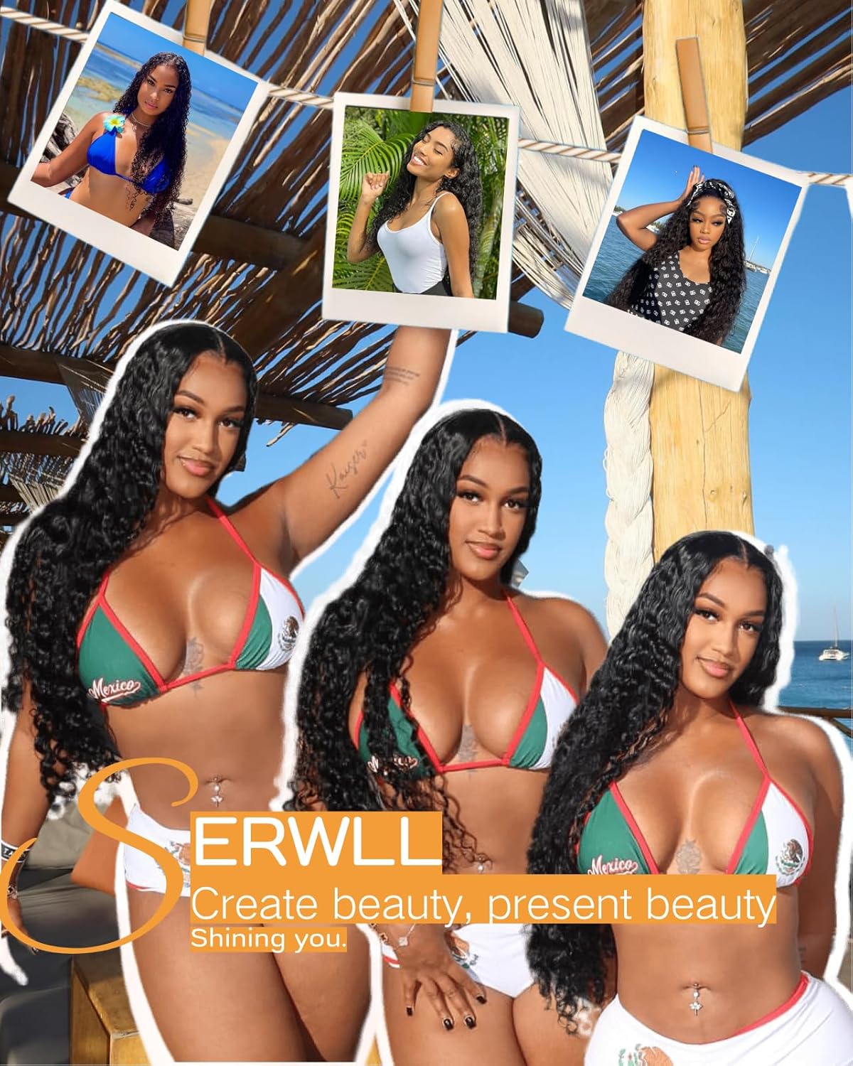 Serwell 28 Inch Water Wave Human Hair Glueless Lace Front Wig 200% Density - Image 6