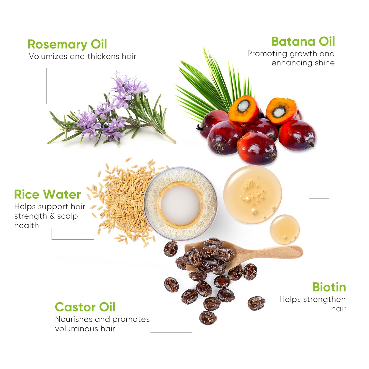 Hair Growth Serum Spray - with Rosemary Batana Oil Biotin for Hair Loss and Thinning Hair - Thicker Fuller Hair for Women Men 2 Fl Oz (Pack of 1) - Image 3