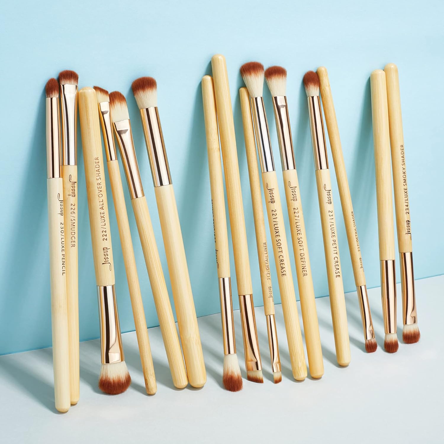 Jessup Eye Makeup Brushes Set, Premium Synthetic Eyeshadow Blending Concealer Eyebrow Eyeliner Brush, 15pcs Labeled Bamboo Make Up Brushes T137 - Image 7