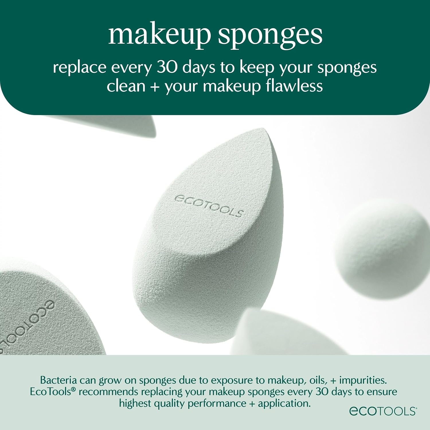 EcoTools Core Five Makeup Brush and Sponge Kit, For Eyeshadow, Blush, Bronzer, Eyeliner, & Foundation, Makeup Blending Sponge, Brush Essentials, 5 Piece Set Tan - Image 8